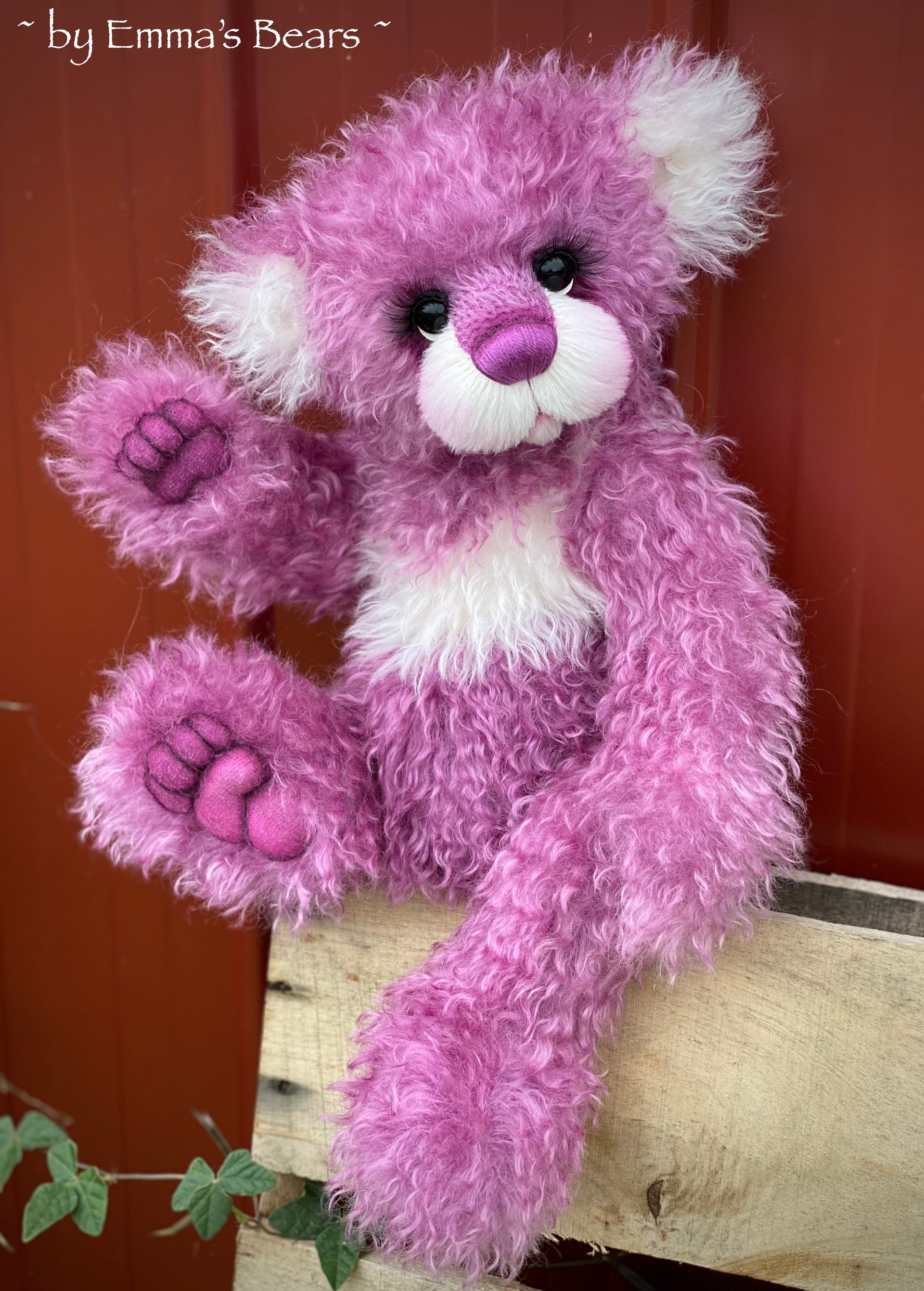 Copy of Unnamed Custom Bear THREE - 18" Lilac and White Mohair and Alpaca Artist Baby Bear by Emma's Bears - OOAK