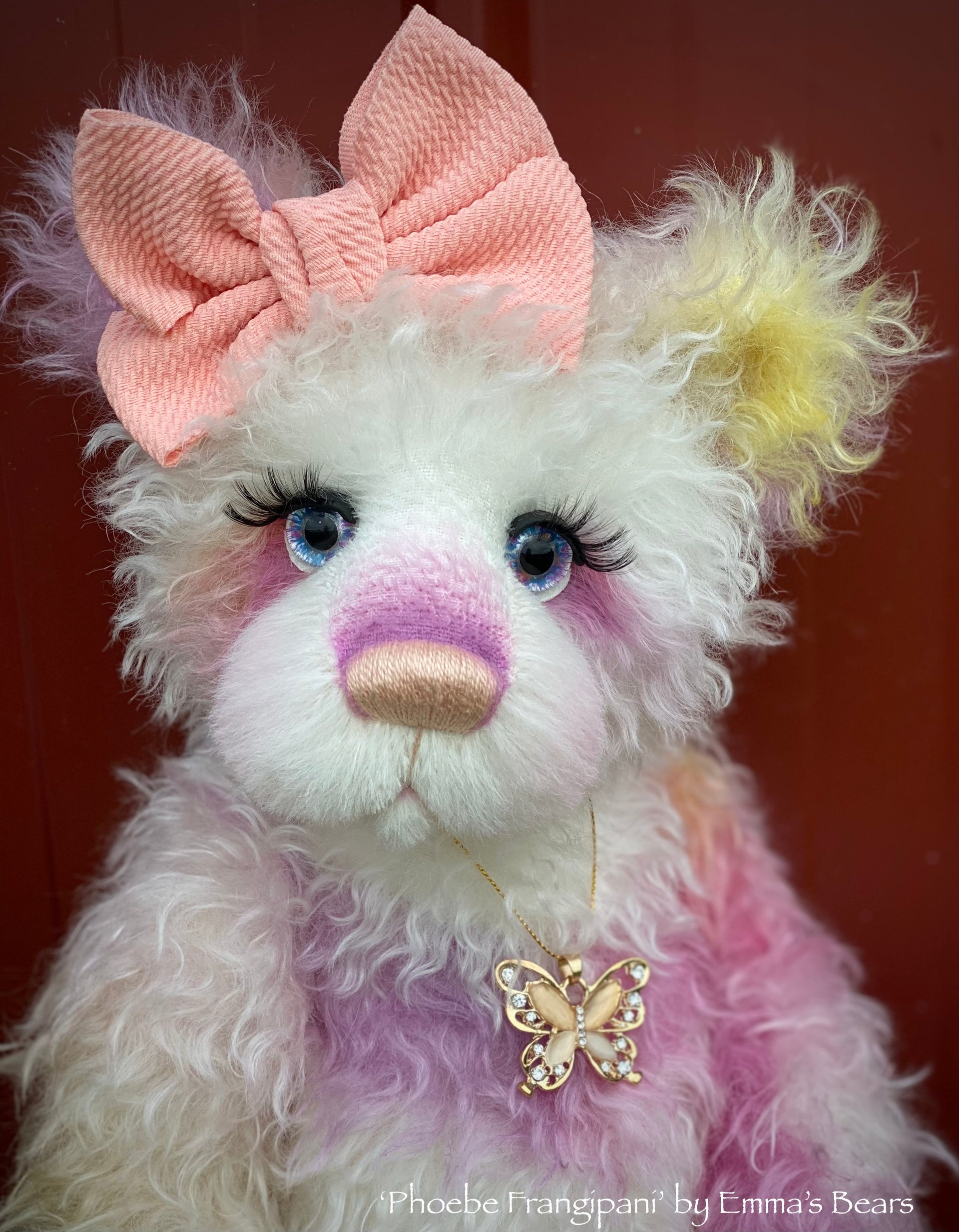 Phoebe Frangipani - 18" Hand-dyed Mohair Artist Baby Bear by Emmas Bears - OOAK