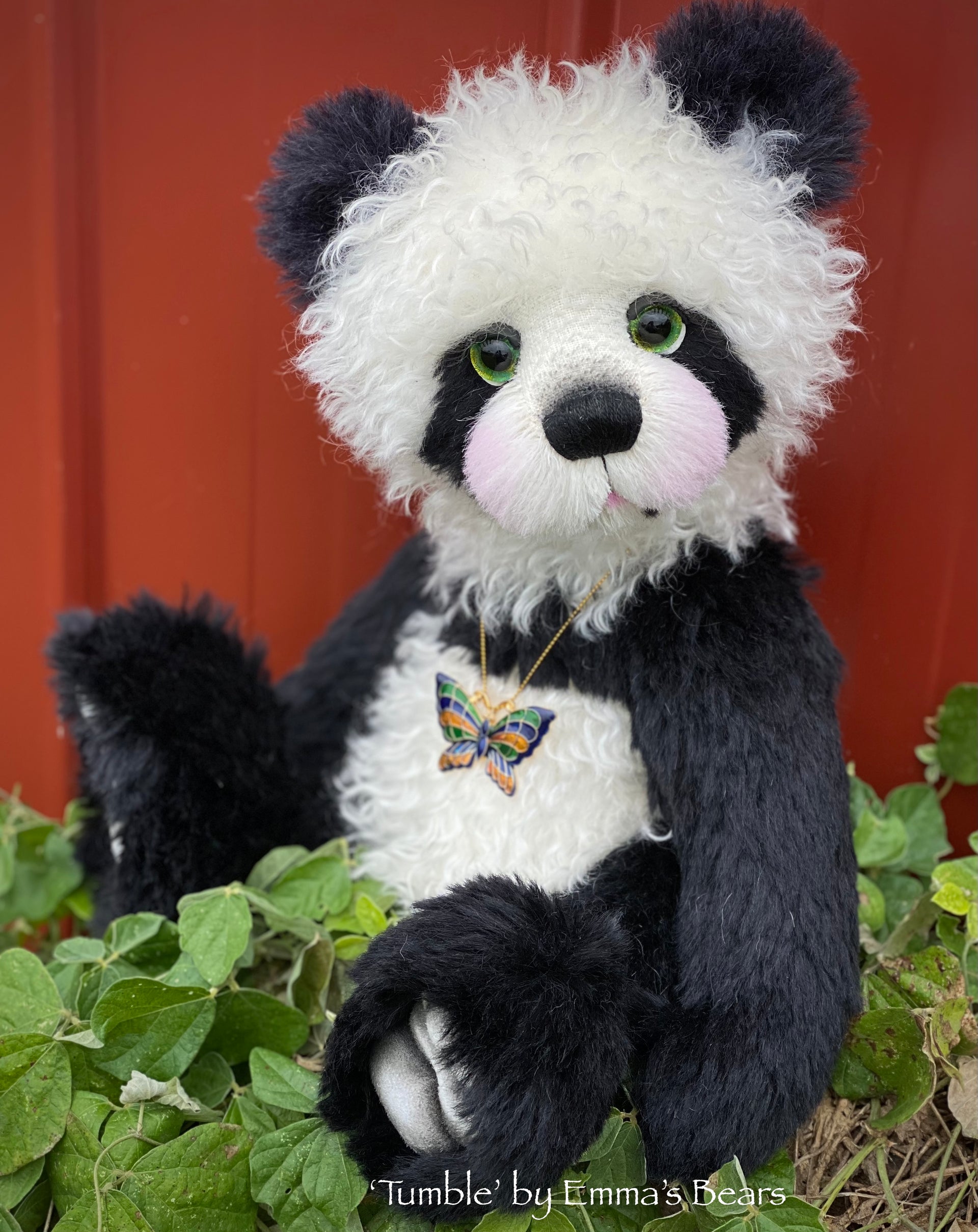 Tumble - 16" mohair artist panda bear by Emma's Bears - OOAK