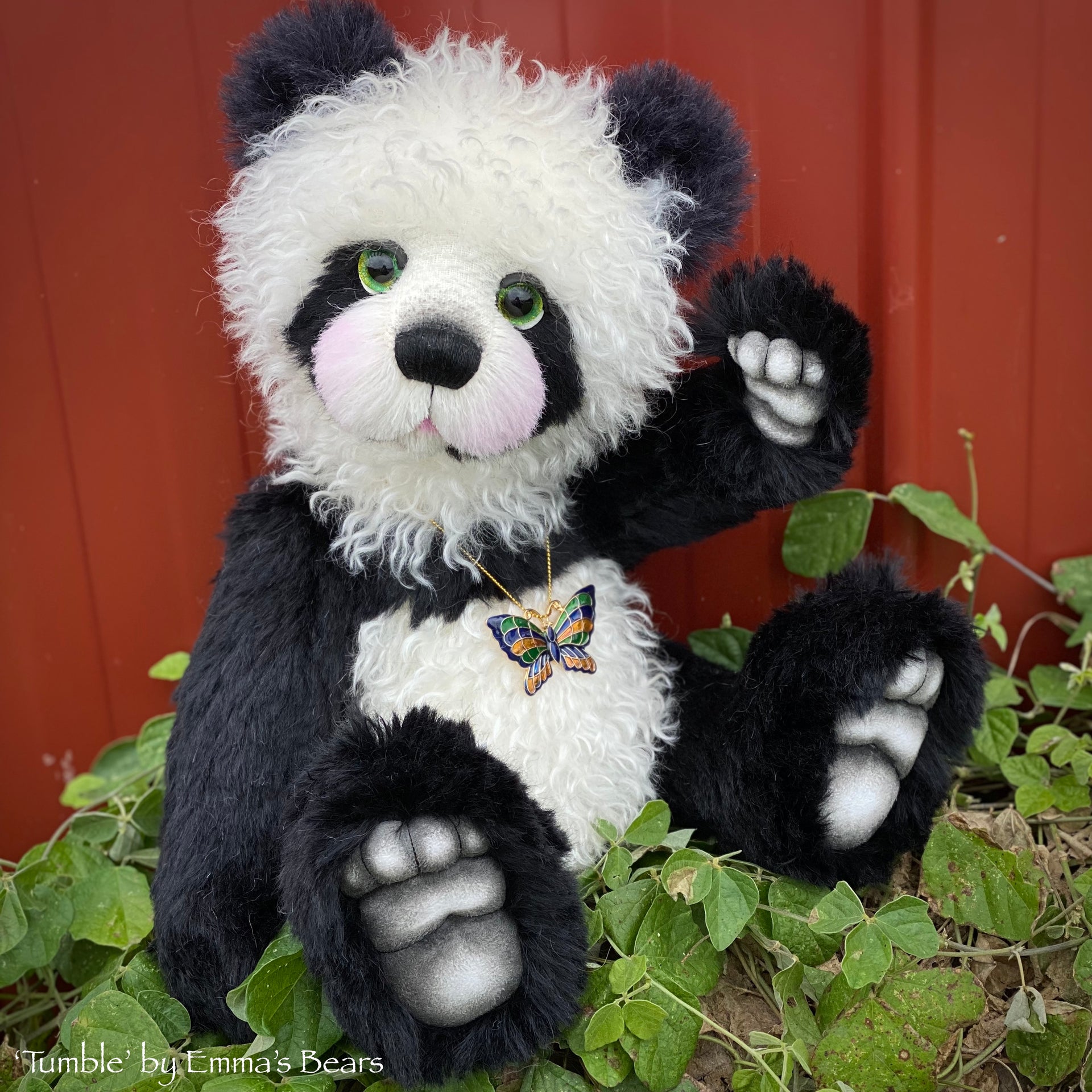 Tumble - 16" mohair artist panda bear by Emma's Bears - OOAK