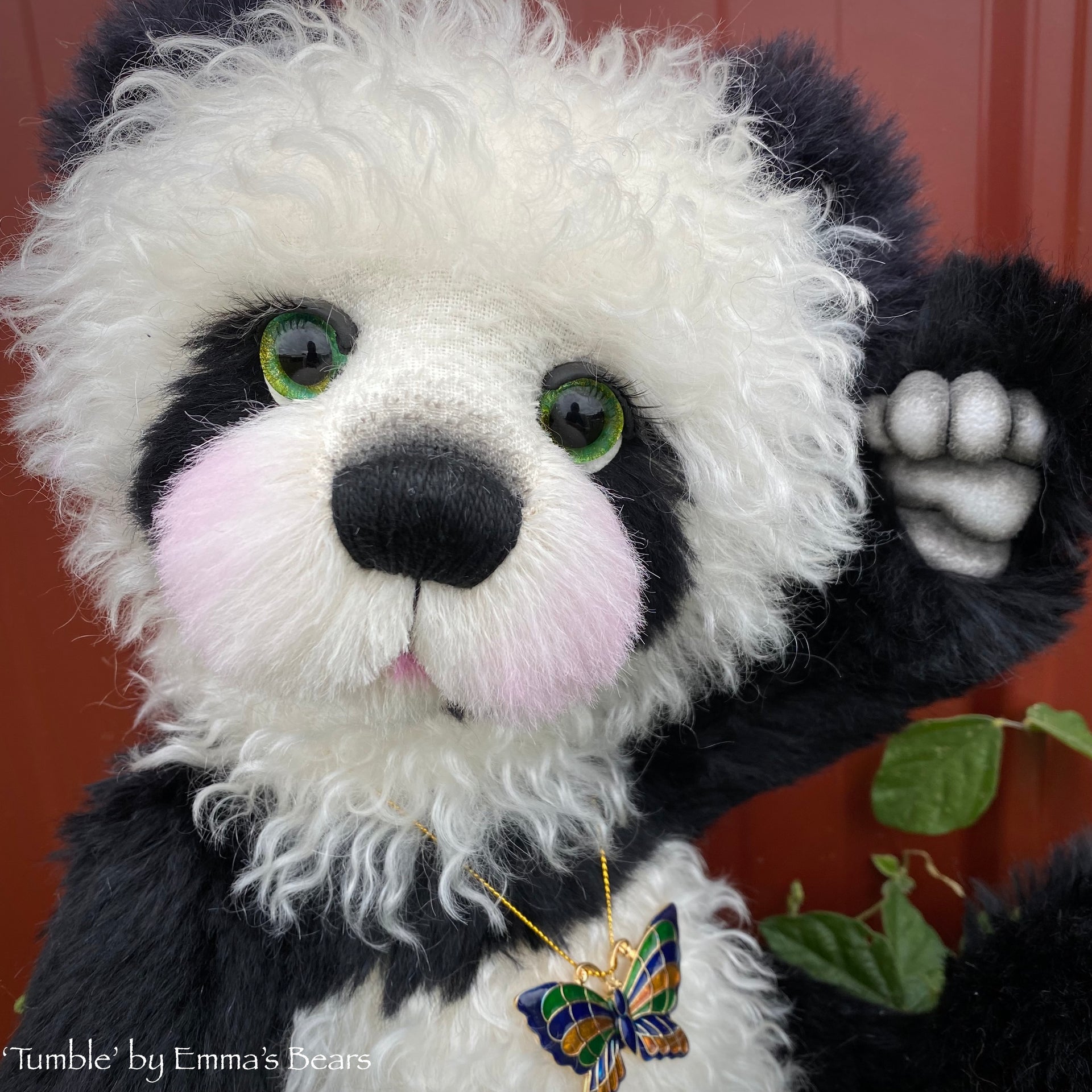 Tumble - 16" mohair artist panda bear by Emma's Bears - OOAK