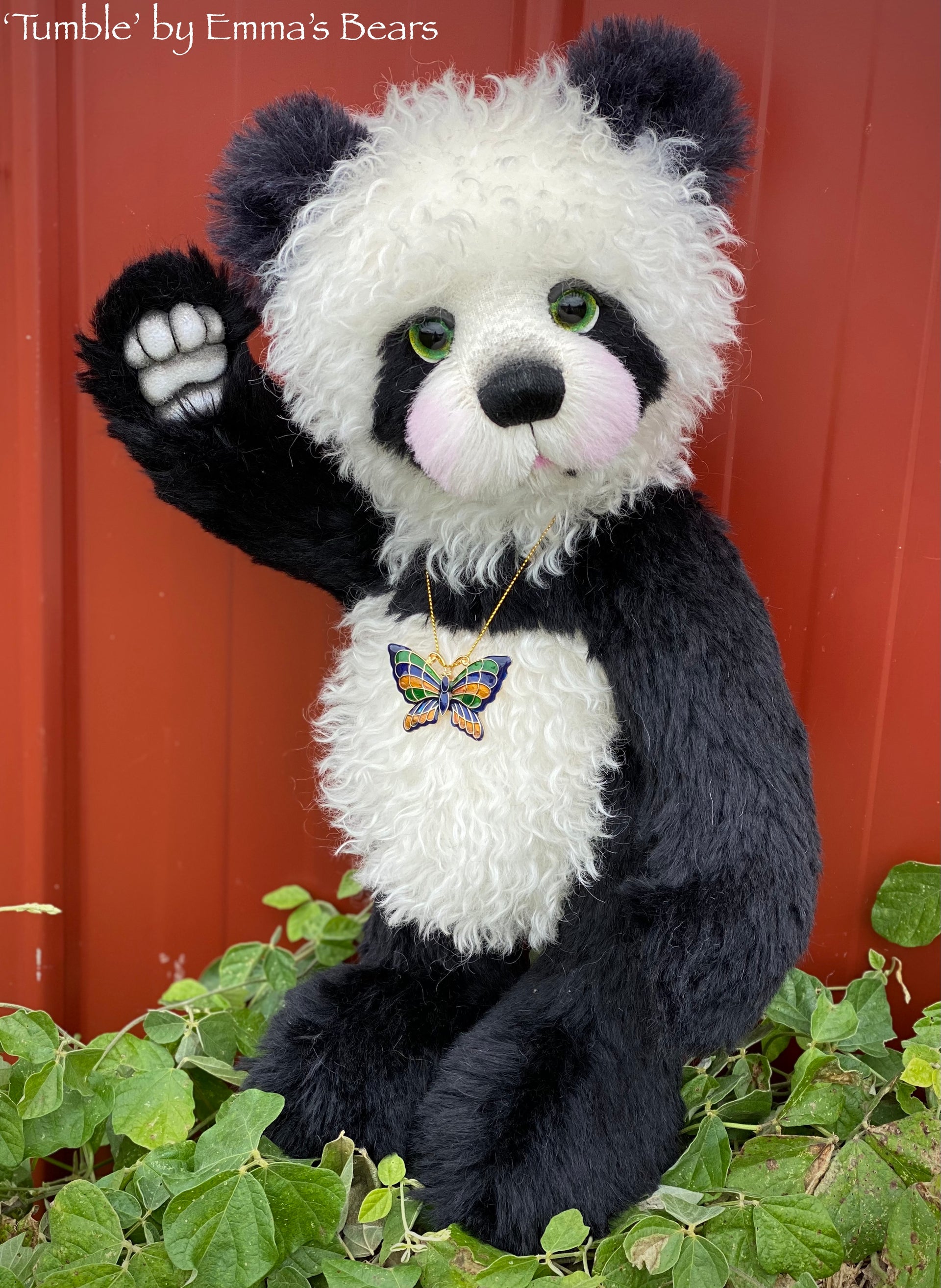 Tumble - 16" mohair artist panda bear by Emma's Bears - OOAK