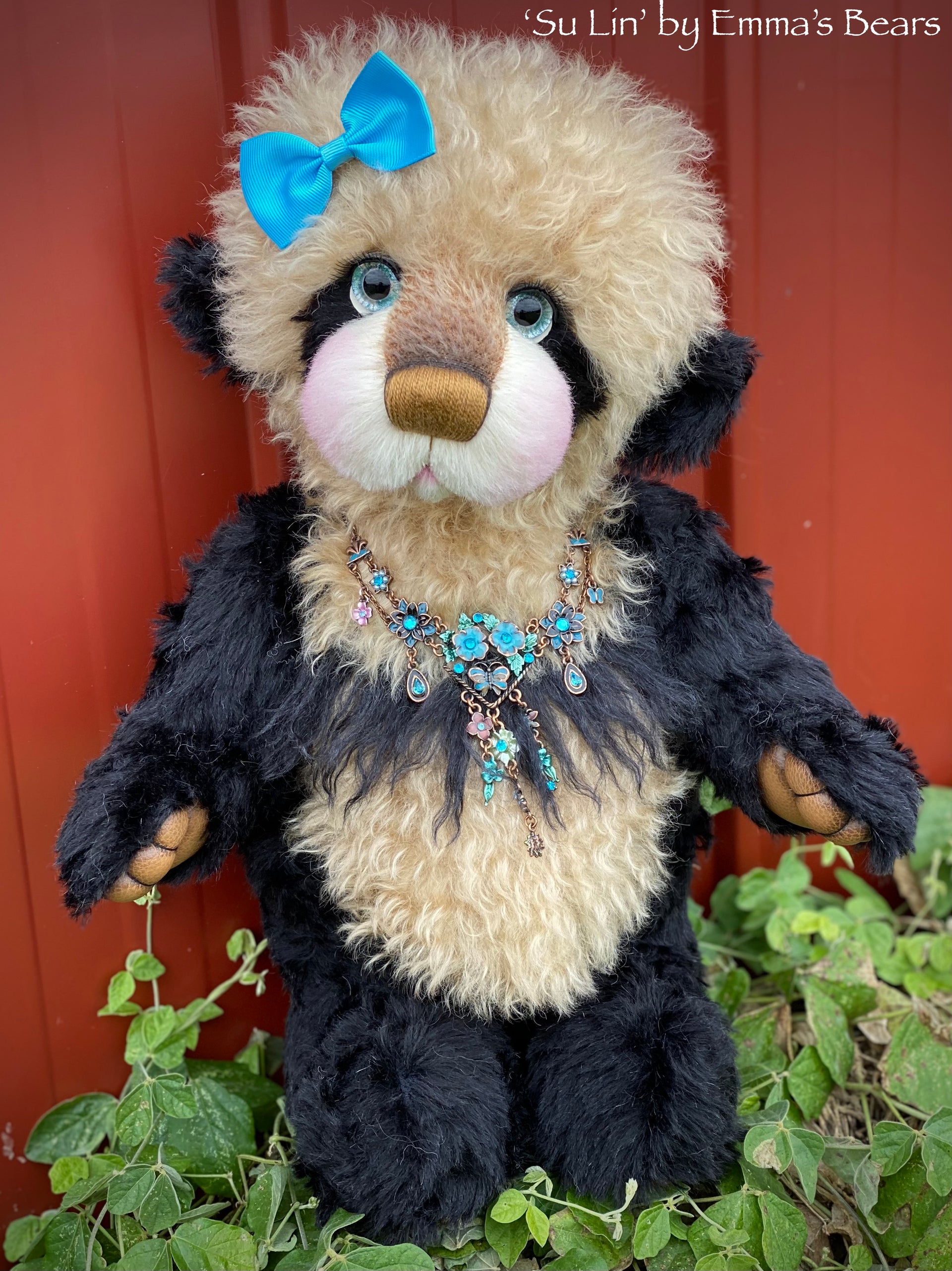 Su Lin - 17" mohair artist panda bear by Emma's Bears - OOAK
