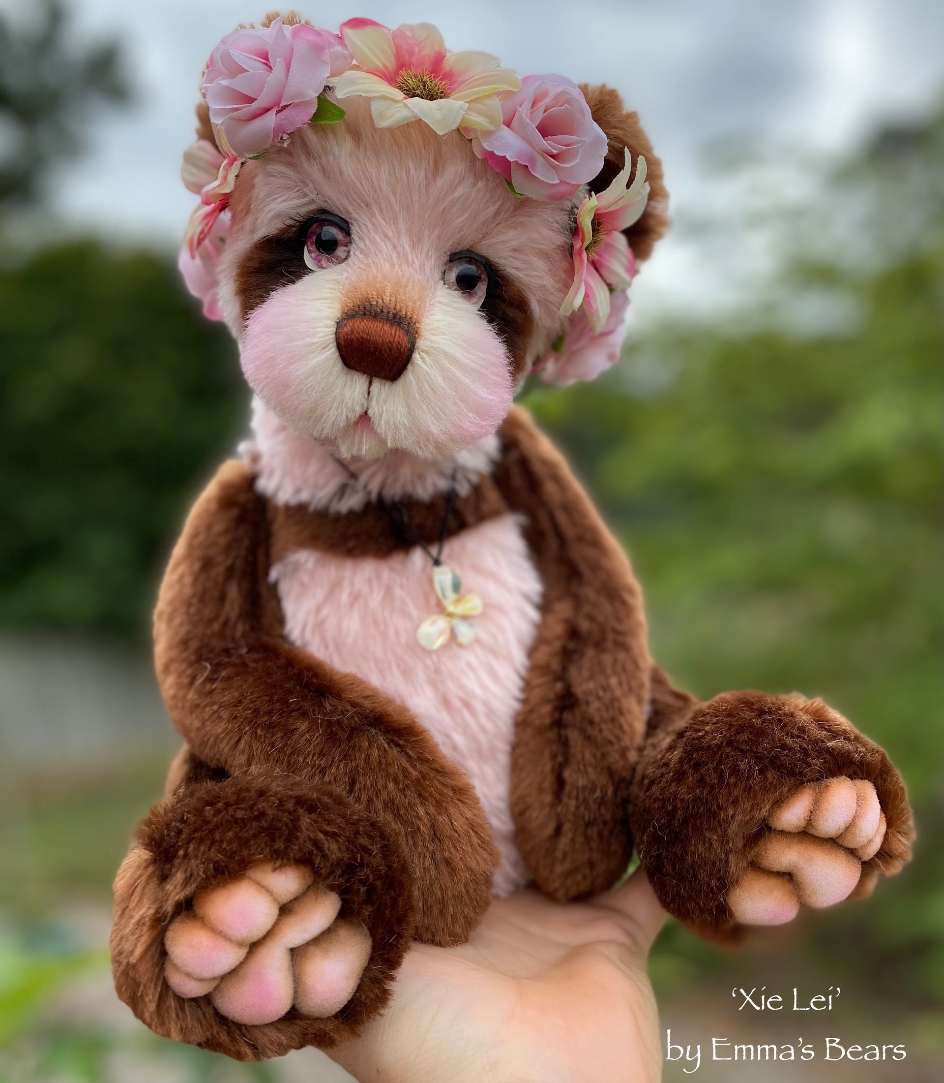 Xie Lei - 15" mohair artist panda bear by Emma's Bears - OOAK