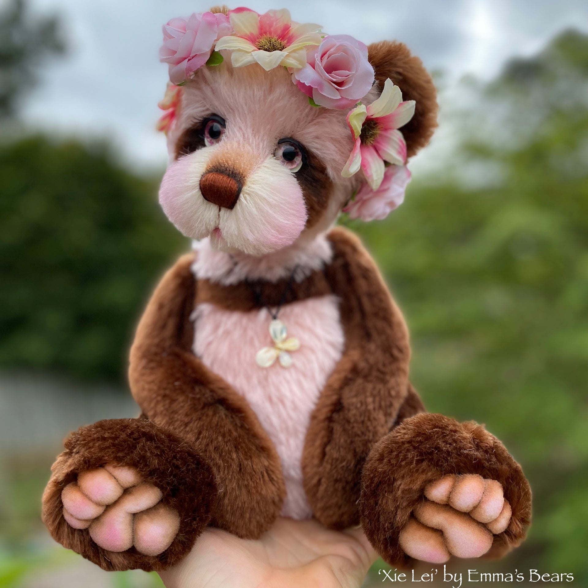Xie Lei - 15" mohair artist panda bear by Emma's Bears - OOAK
