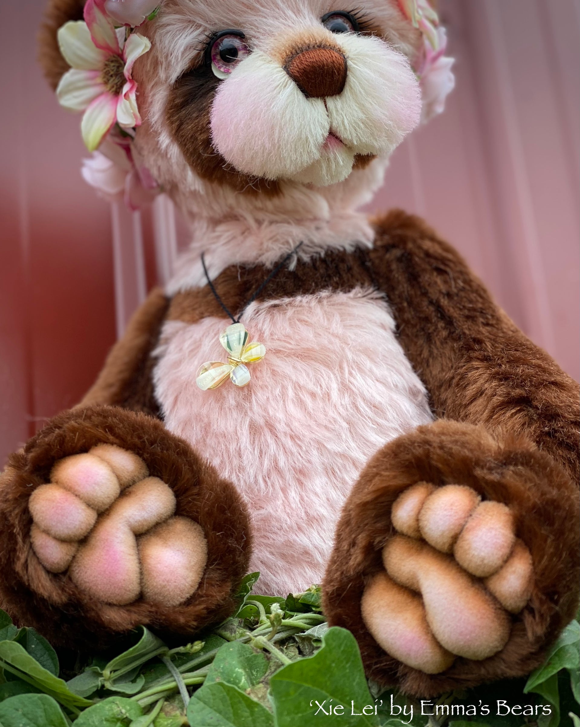 Xie Lei - 15" mohair artist panda bear by Emma's Bears - OOAK