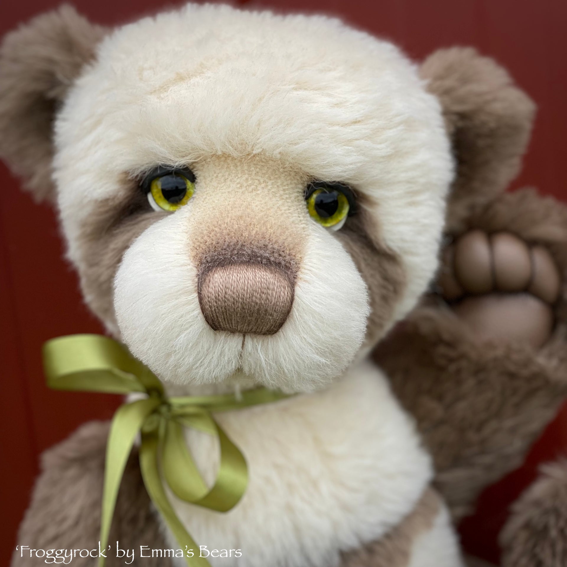 Froggyrock - 18" mohair artist panda bear by Emma's Bears - OOAK