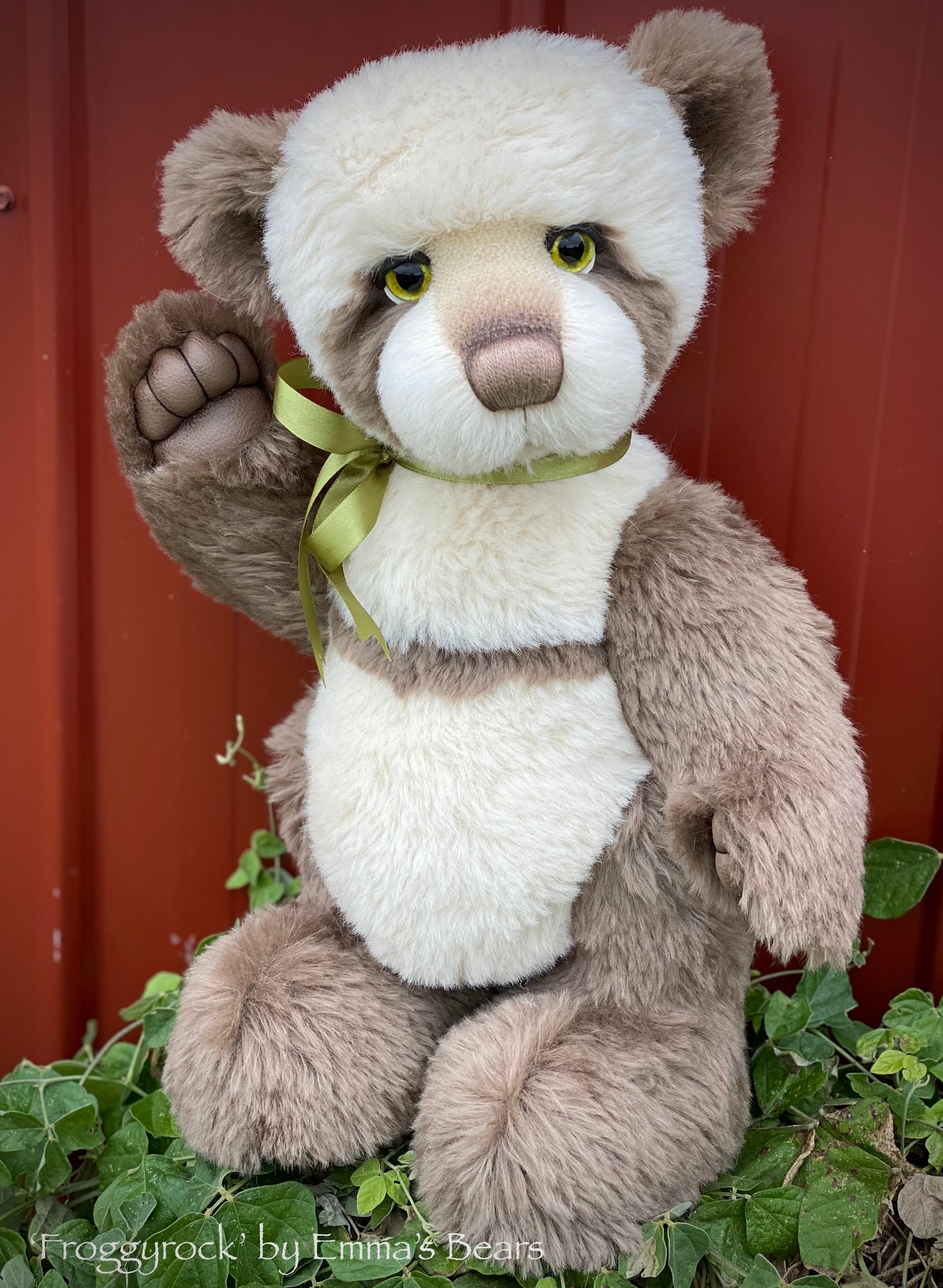Froggyrock - 18" mohair artist panda bear by Emma's Bears - OOAK