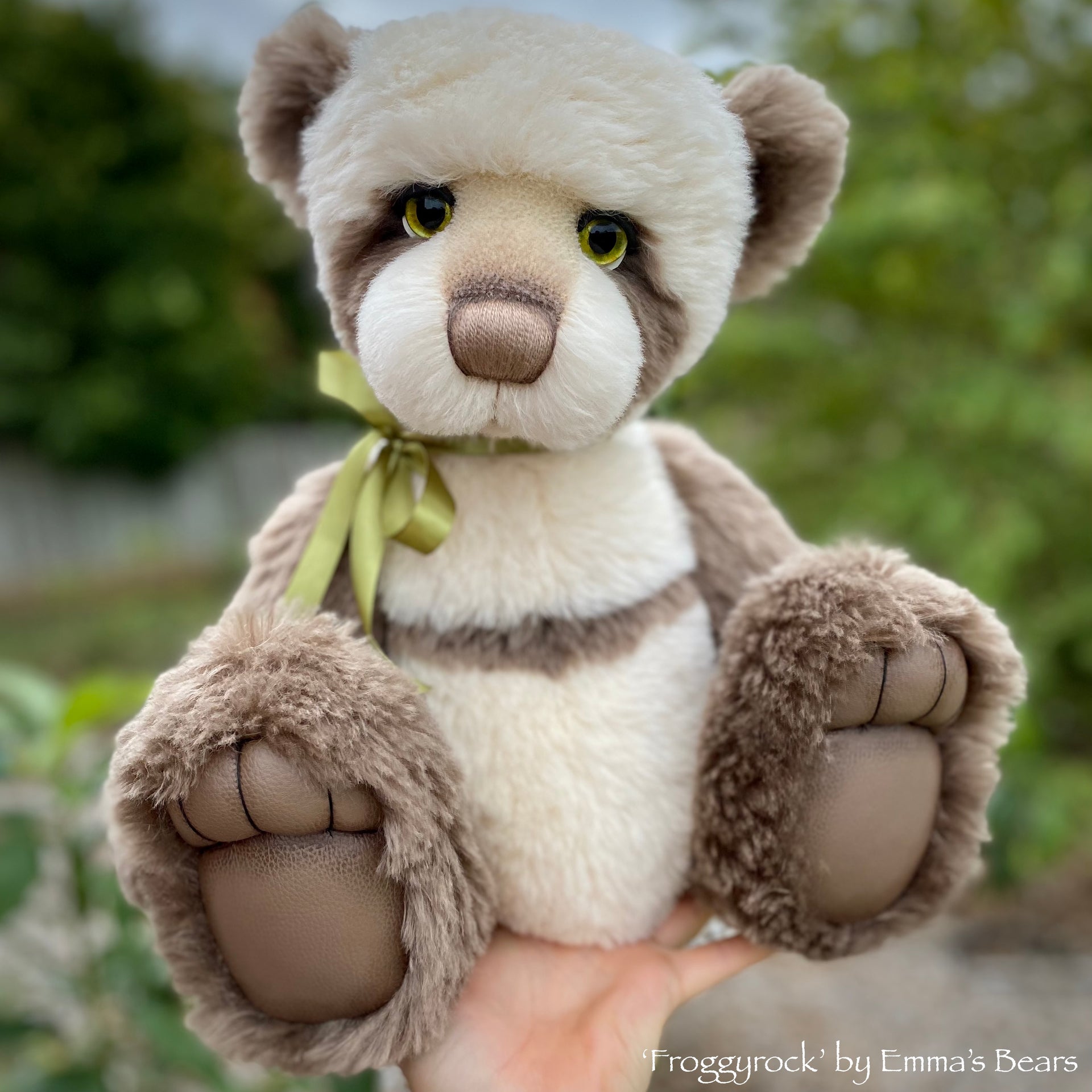 Froggyrock - 18" mohair artist panda bear by Emma's Bears - OOAK