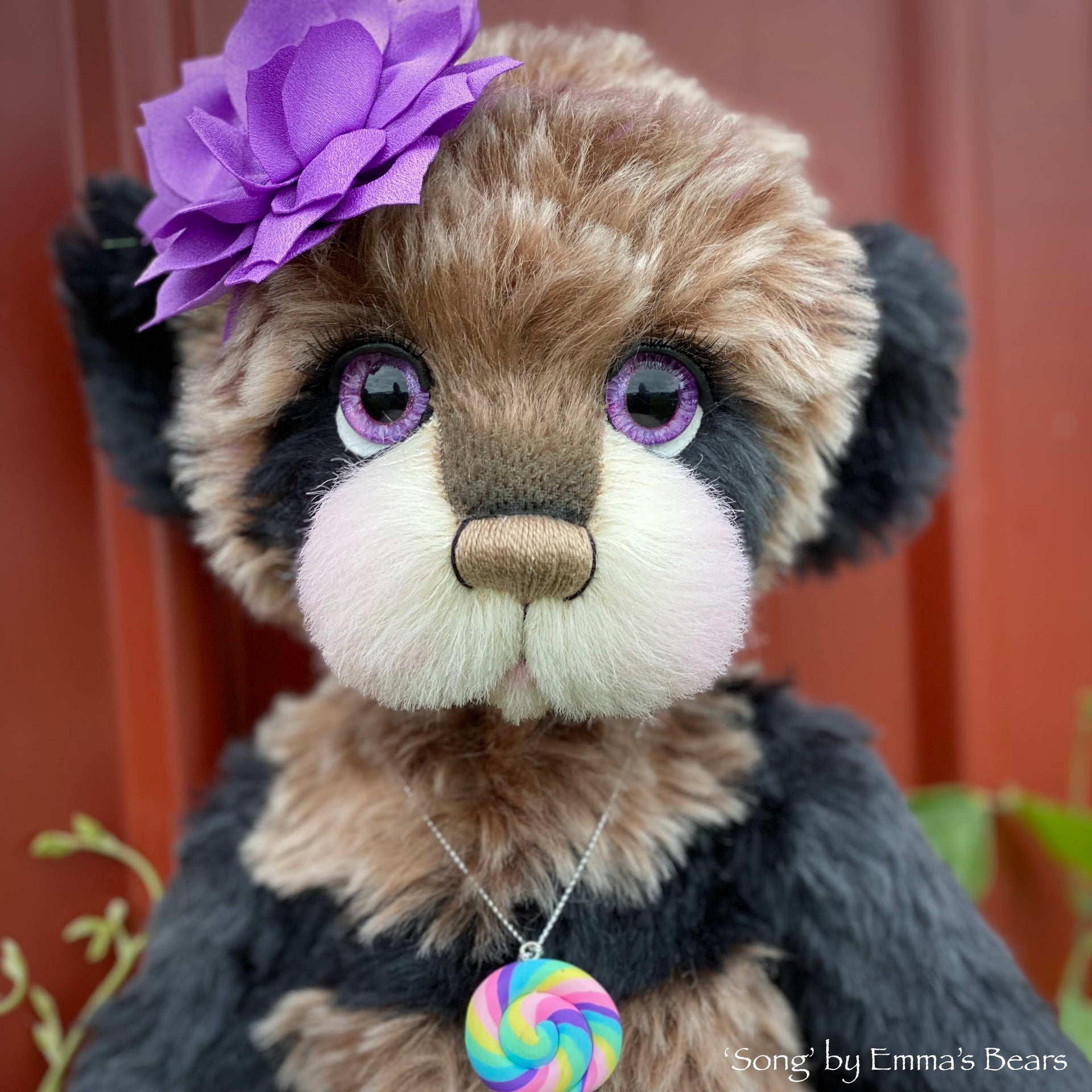 Song - 16" mohair artist panda bear by Emma's Bears - OOAK