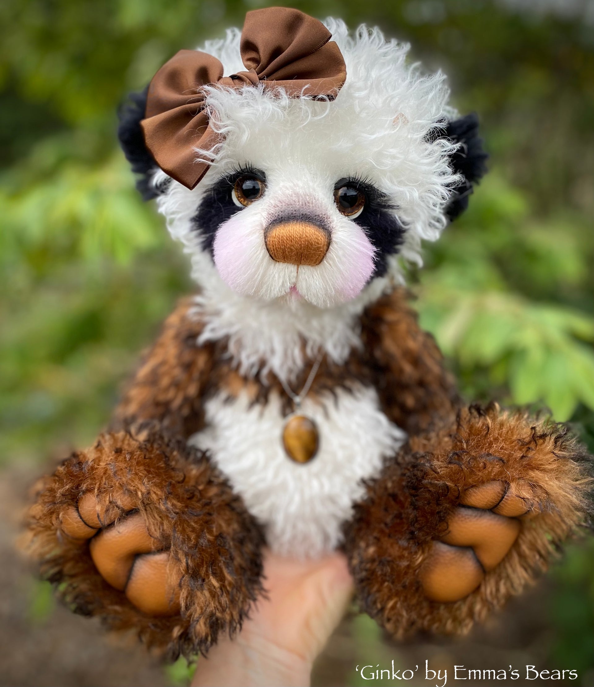 Ginko - 17" mohair artist panda bear by Emma's Bears - OOAK