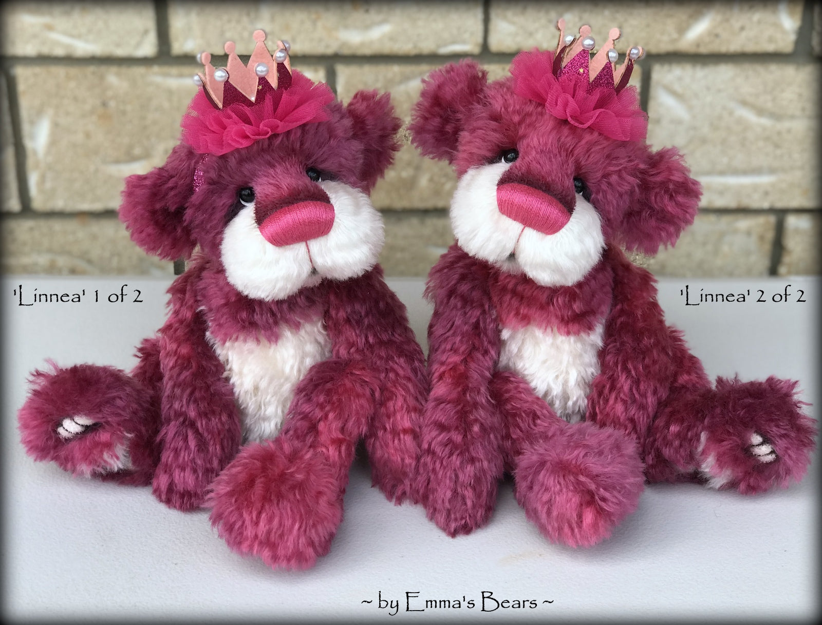 Linnea 2 of 2 - hand dyed 13" mohair artist bear by Emma's Bears - LIMITED EDITION