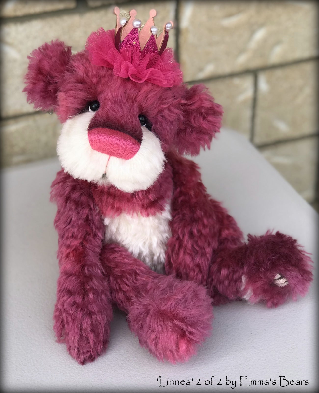 Linnea 2 of 2 - hand dyed 13" mohair artist bear by Emma's Bears - LIMITED EDITION