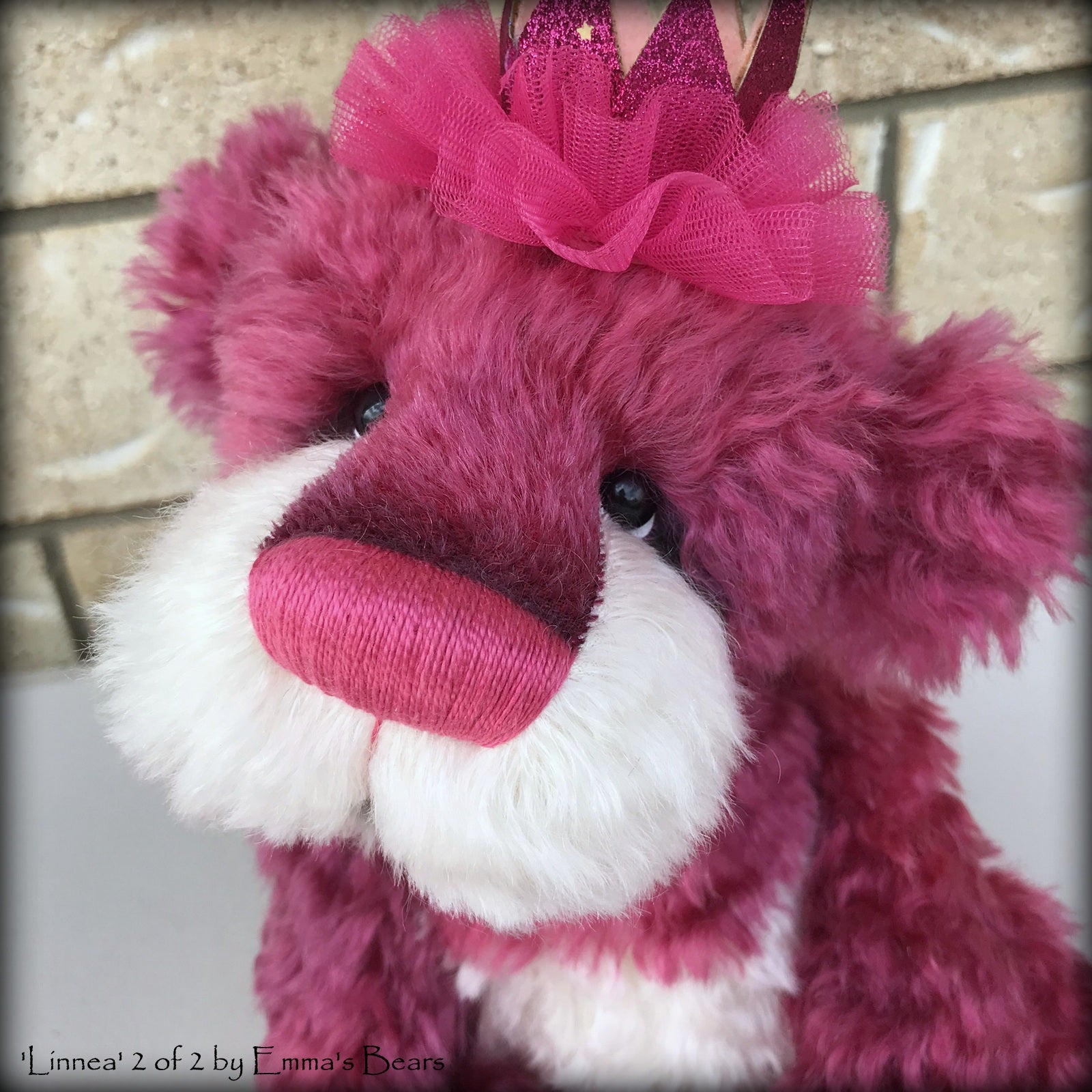 Linnea 2 of 2 - hand dyed 13" mohair artist bear by Emma's Bears - LIMITED EDITION