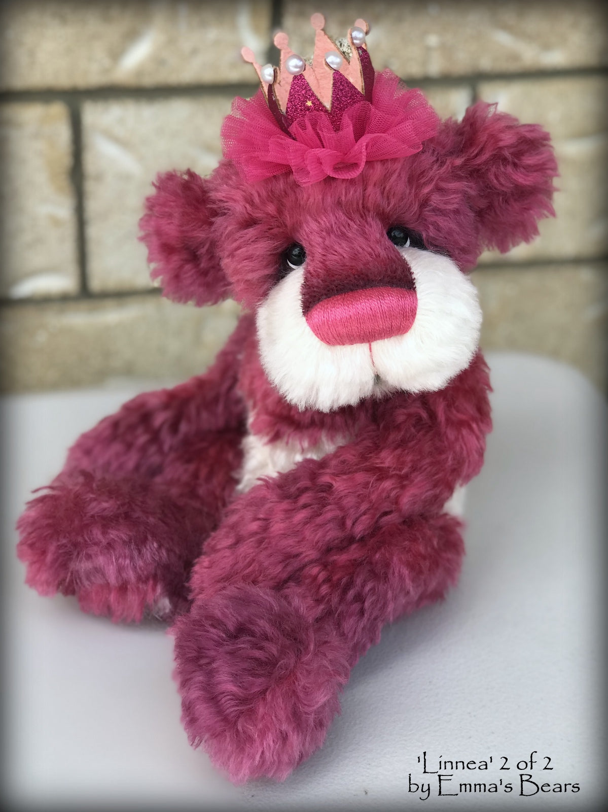Linnea 2 of 2 - hand dyed 13" mohair artist bear by Emma's Bears - LIMITED EDITION