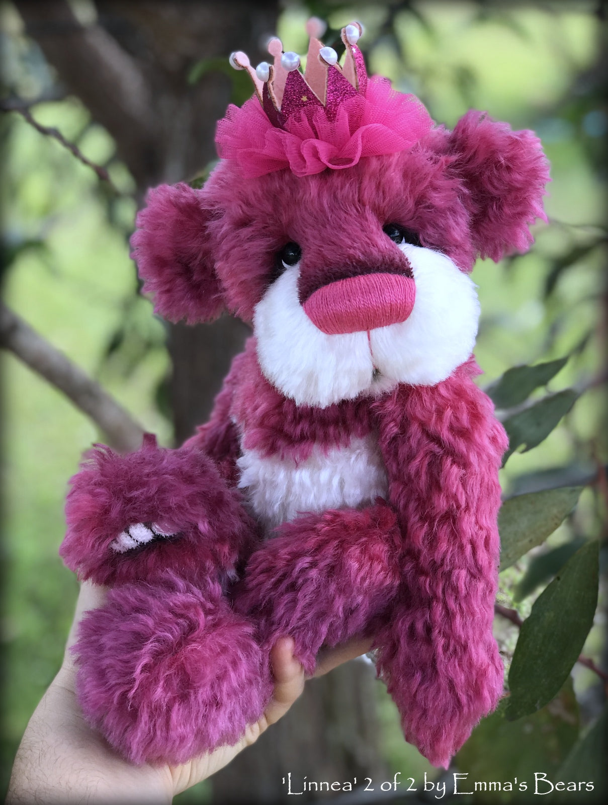 Linnea 2 of 2 - hand dyed 13" mohair artist bear by Emma's Bears - LIMITED EDITION