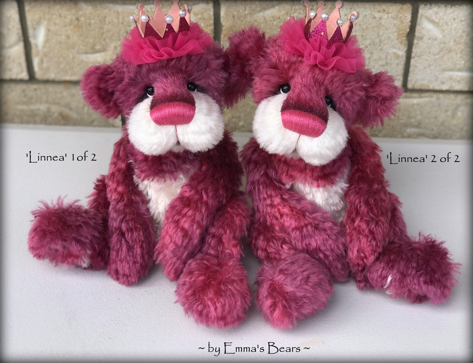 Linnea 2 of 2 - hand dyed 13" mohair artist bear by Emma's Bears - LIMITED EDITION
