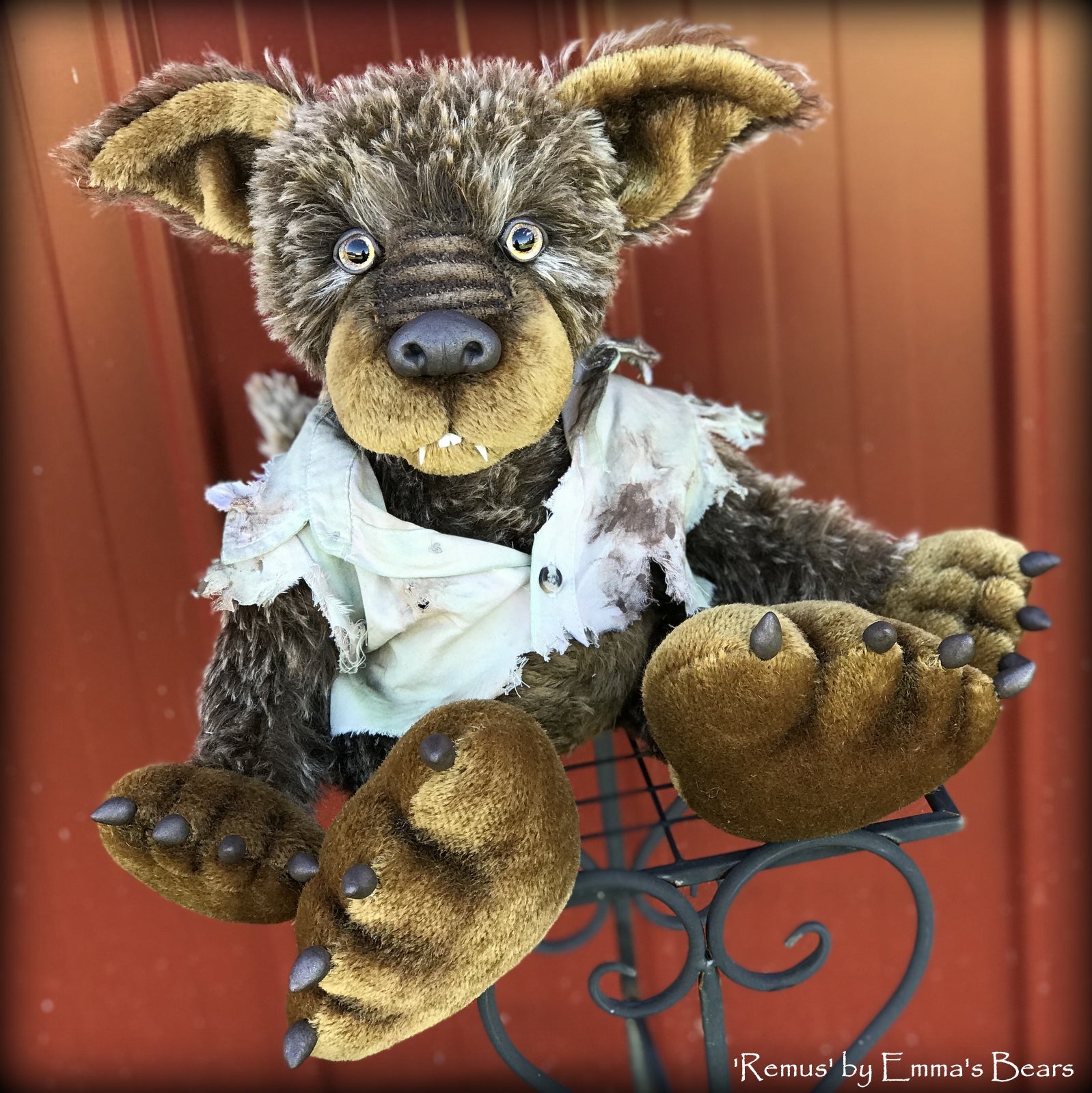 Remus - 18" mohair werewolf soft sculpture - OOAK by Emma's Bears