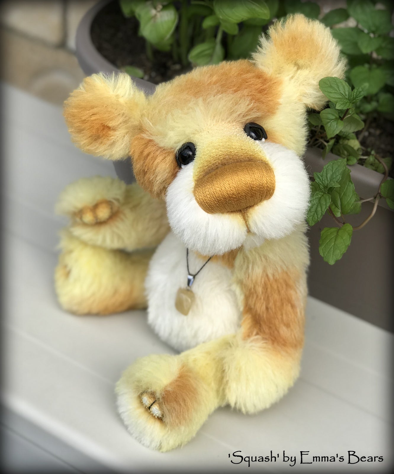 Squash - 11" Hand Dyed Alpaca Artist Bear by Emma's Bears - OOAK