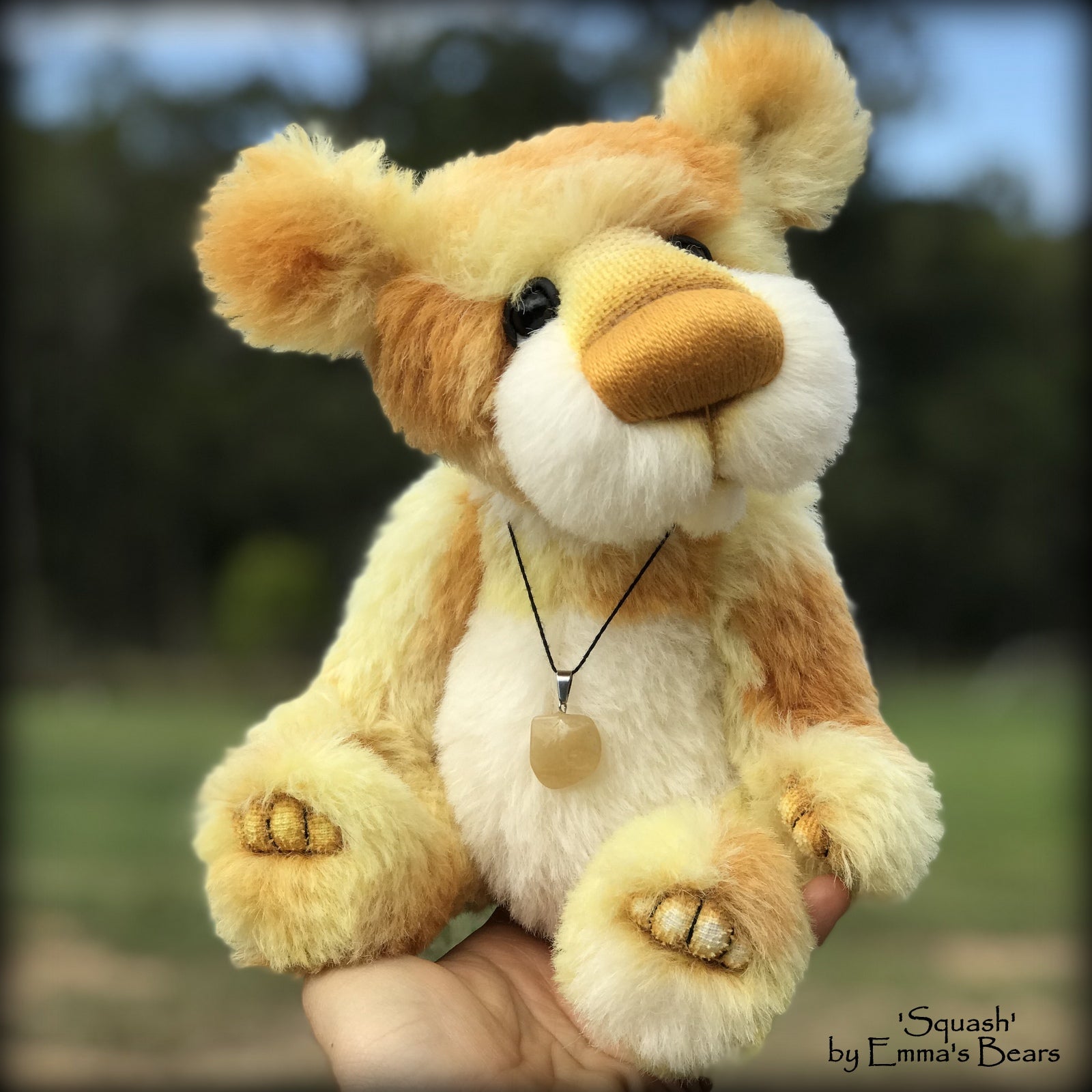 Squash - 11" Hand Dyed Alpaca Artist Bear by Emma's Bears - OOAK