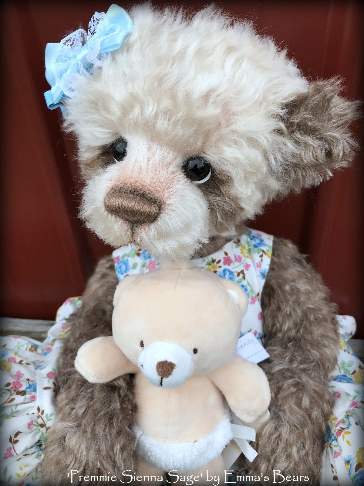 Premmie Sienna Sage - 16in hand dyed MOHAIR Artist baby style Bear by Emmas Bears - OOAK