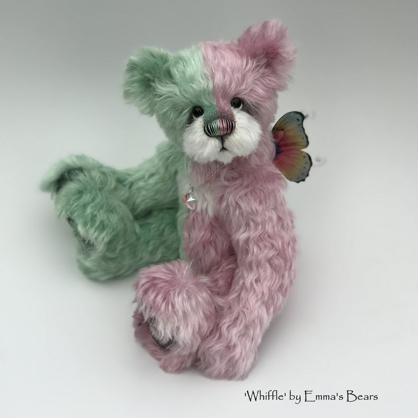 Whiffle - 10" Hand dyed artist Easter Butterfly Bear by Emma's Bears - OOAK