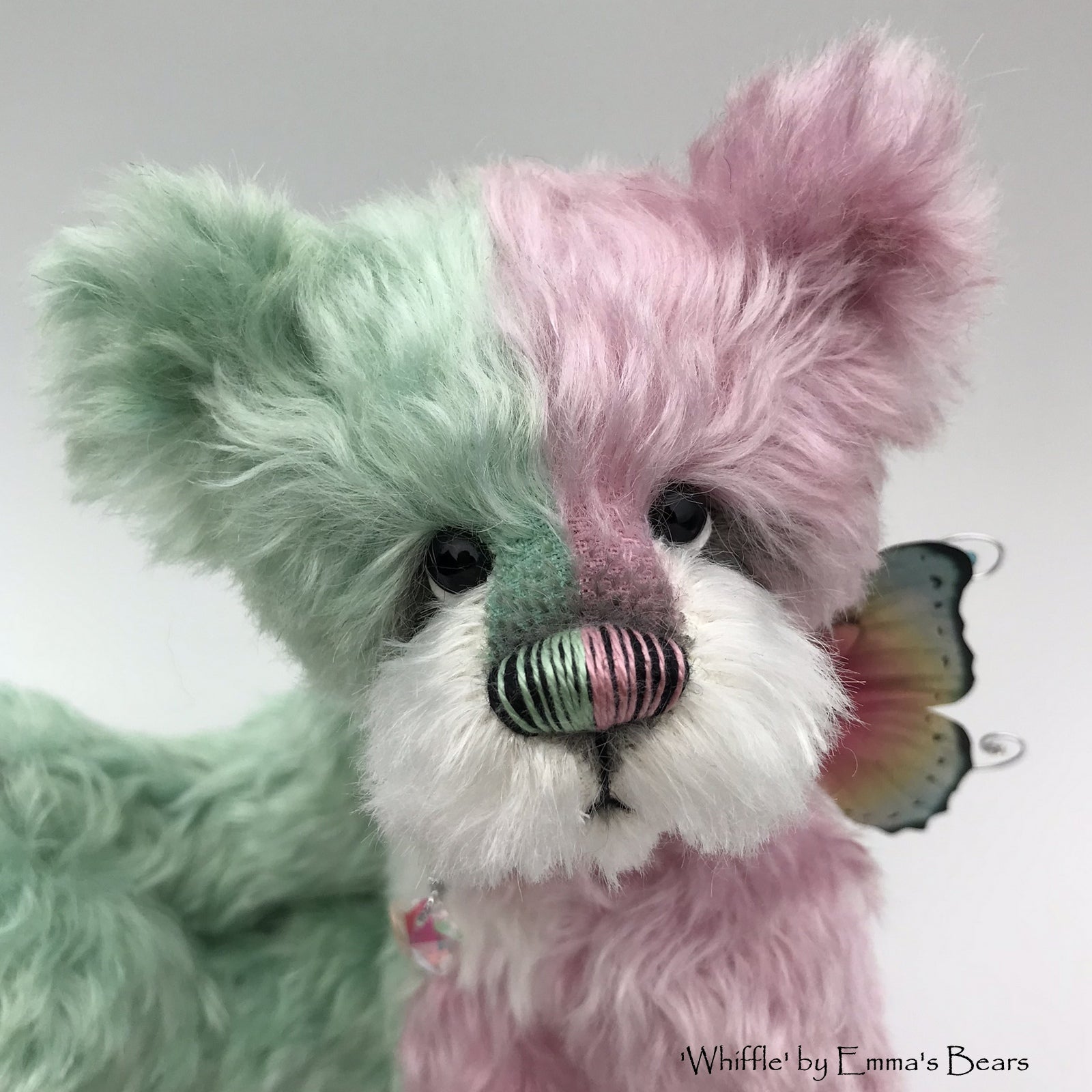 Whiffle - 10" Hand dyed artist Easter Butterfly Bear by Emma's Bears - OOAK