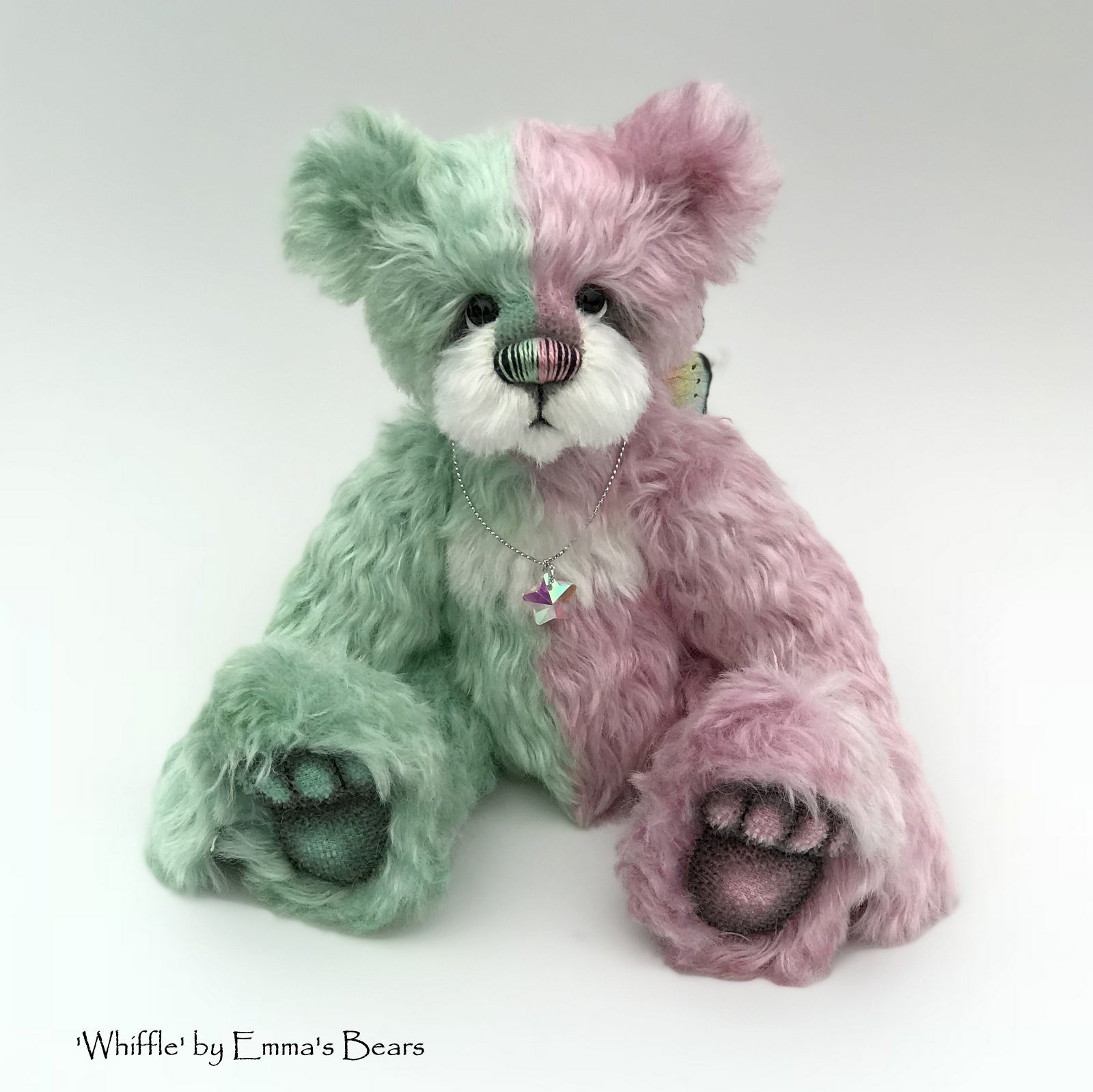 Whiffle - 10" Hand dyed artist Easter Butterfly Bear by Emma's Bears - OOAK
