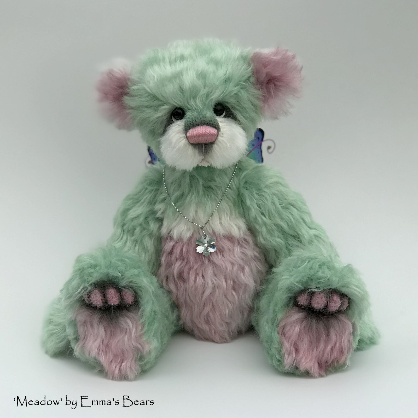 Meadow - 10" Hand dyed artist Easter Butterfly Bear by Emma's Bears - OOAK