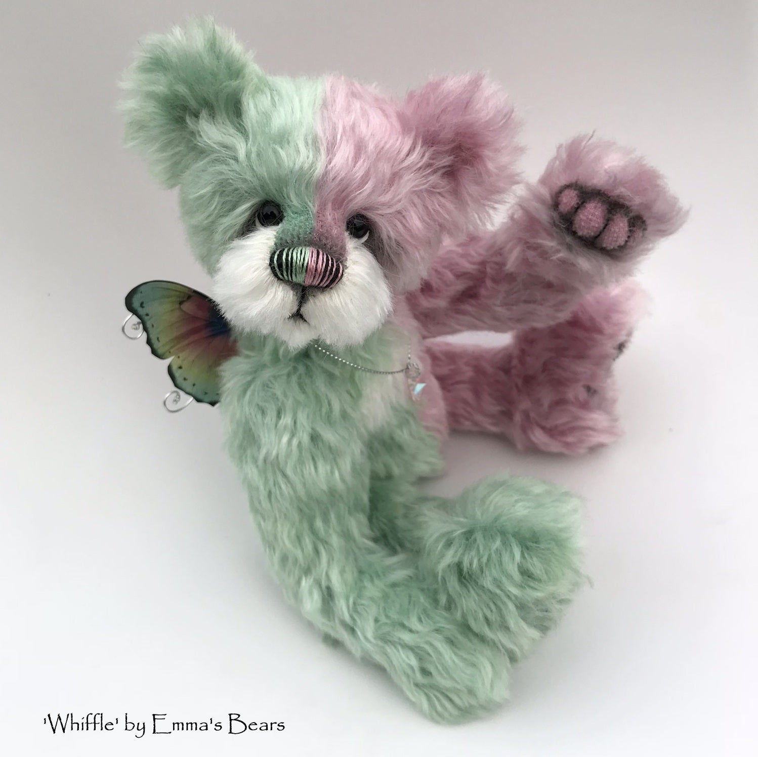 Whiffle - 10" Hand dyed artist Easter Butterfly Bear by Emma's Bears - OOAK