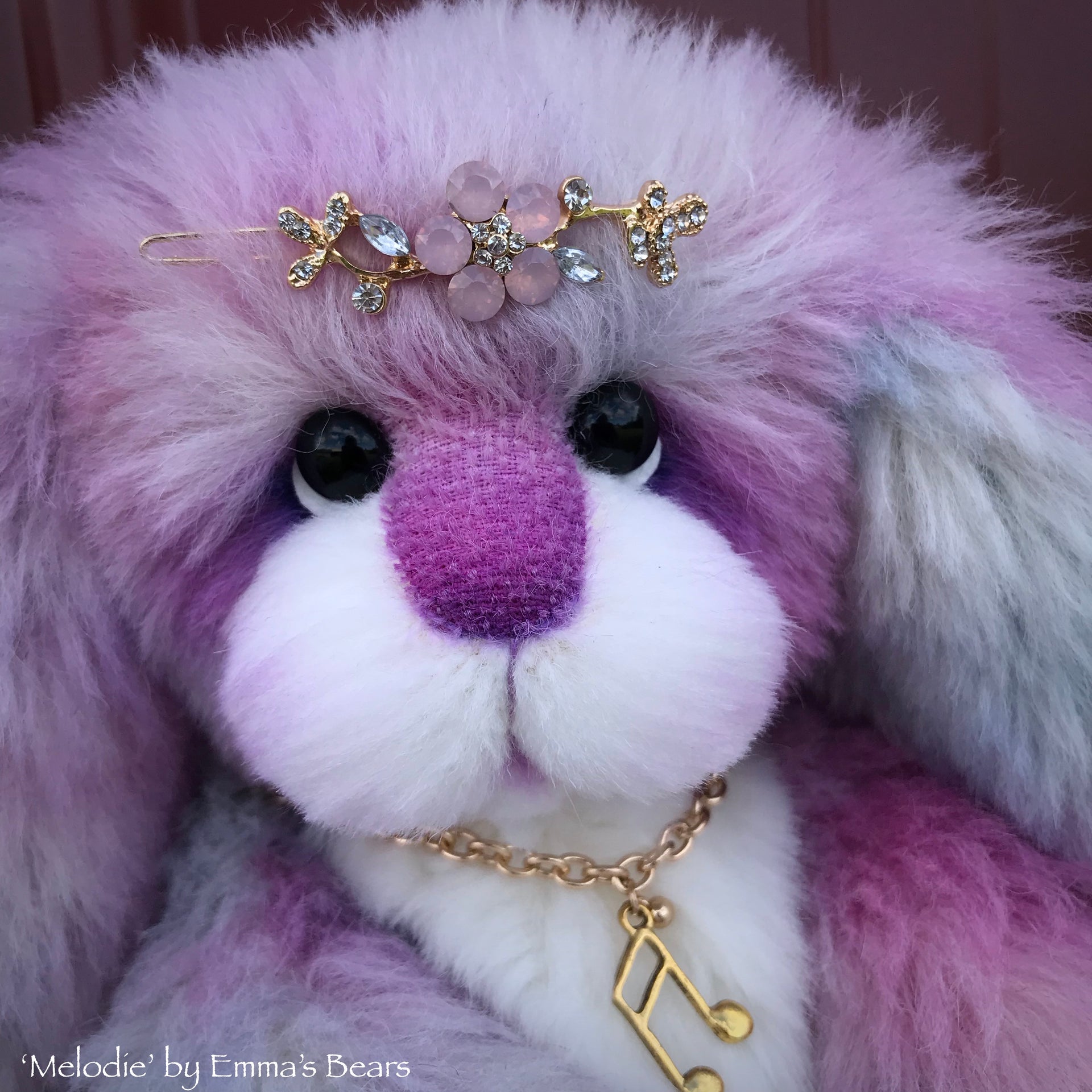 Melodie - 12" Alpaca and Faux Fur Artist Easter Bunny by Emma's Bears - OOAK