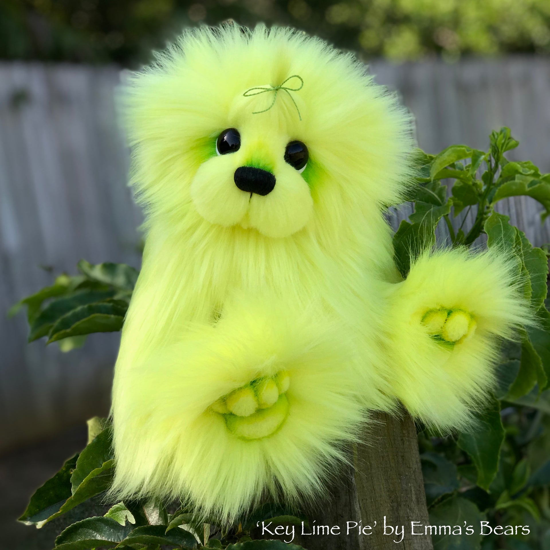 Key Lime Pie - 13" faux fur Artist Bear by Emma's Bears - OOAK