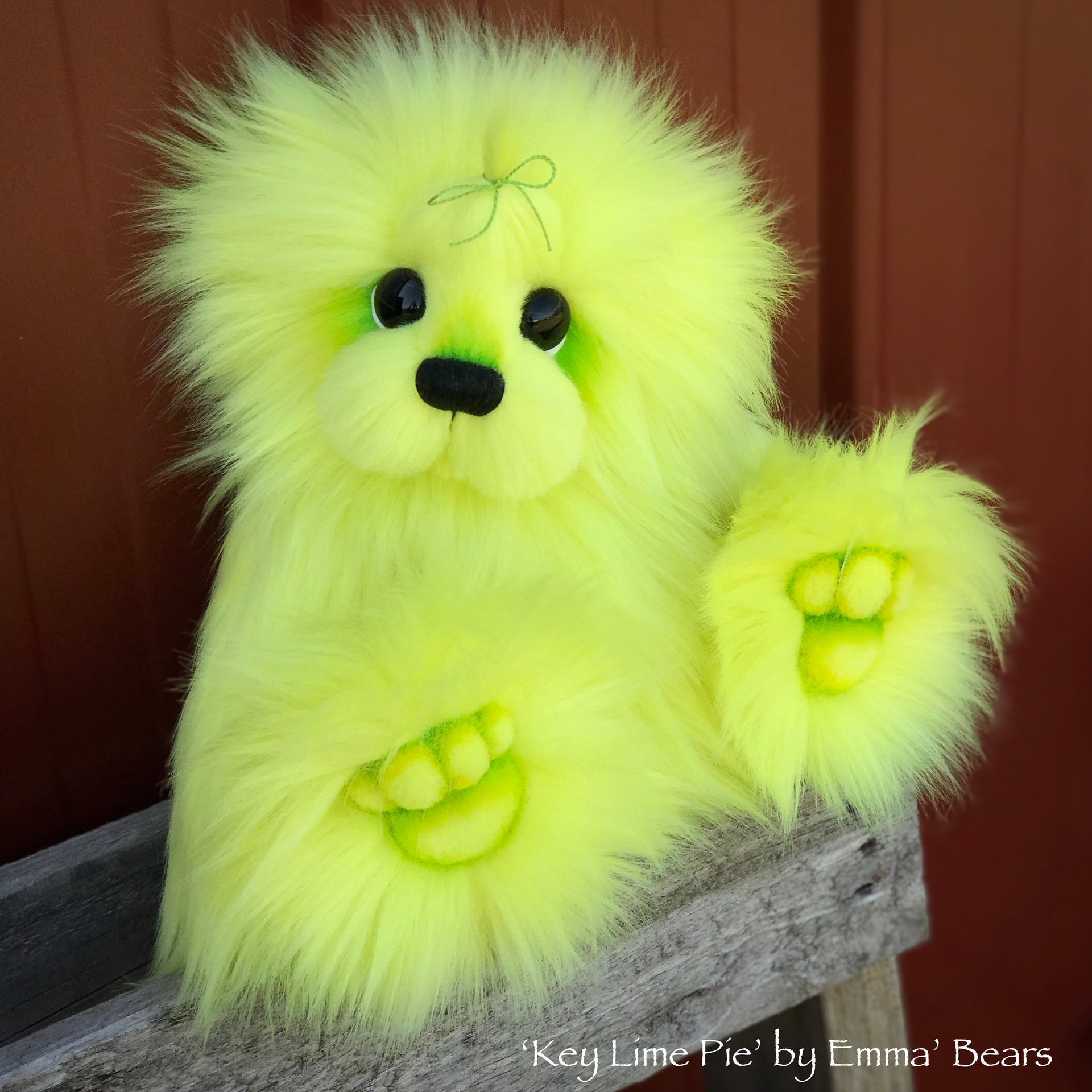Key Lime Pie - 13" faux fur Artist Bear by Emma's Bears - OOAK