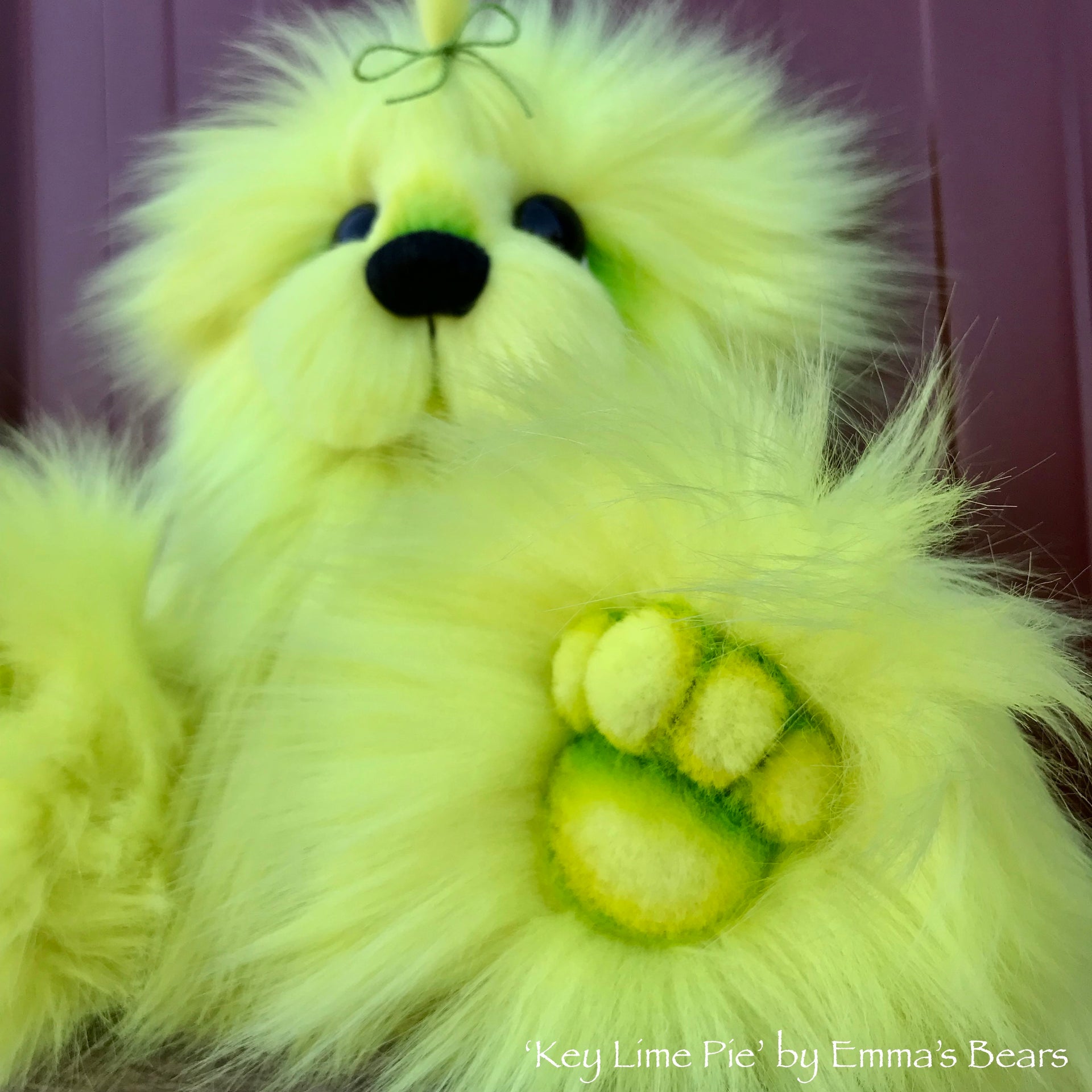Key Lime Pie - 13" faux fur Artist Bear by Emma's Bears - OOAK