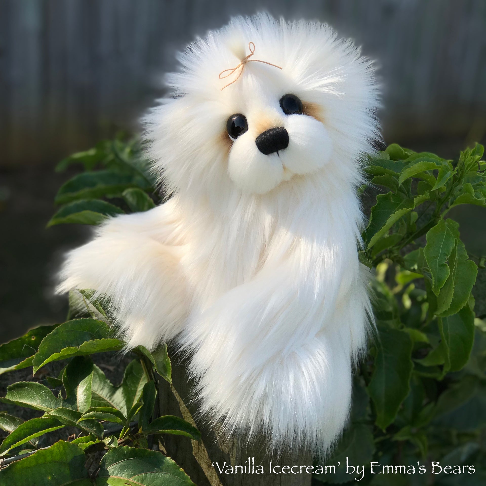 Vanilla Icecream - 13" faux fur Artist Bear by Emma's Bears - OOAK
