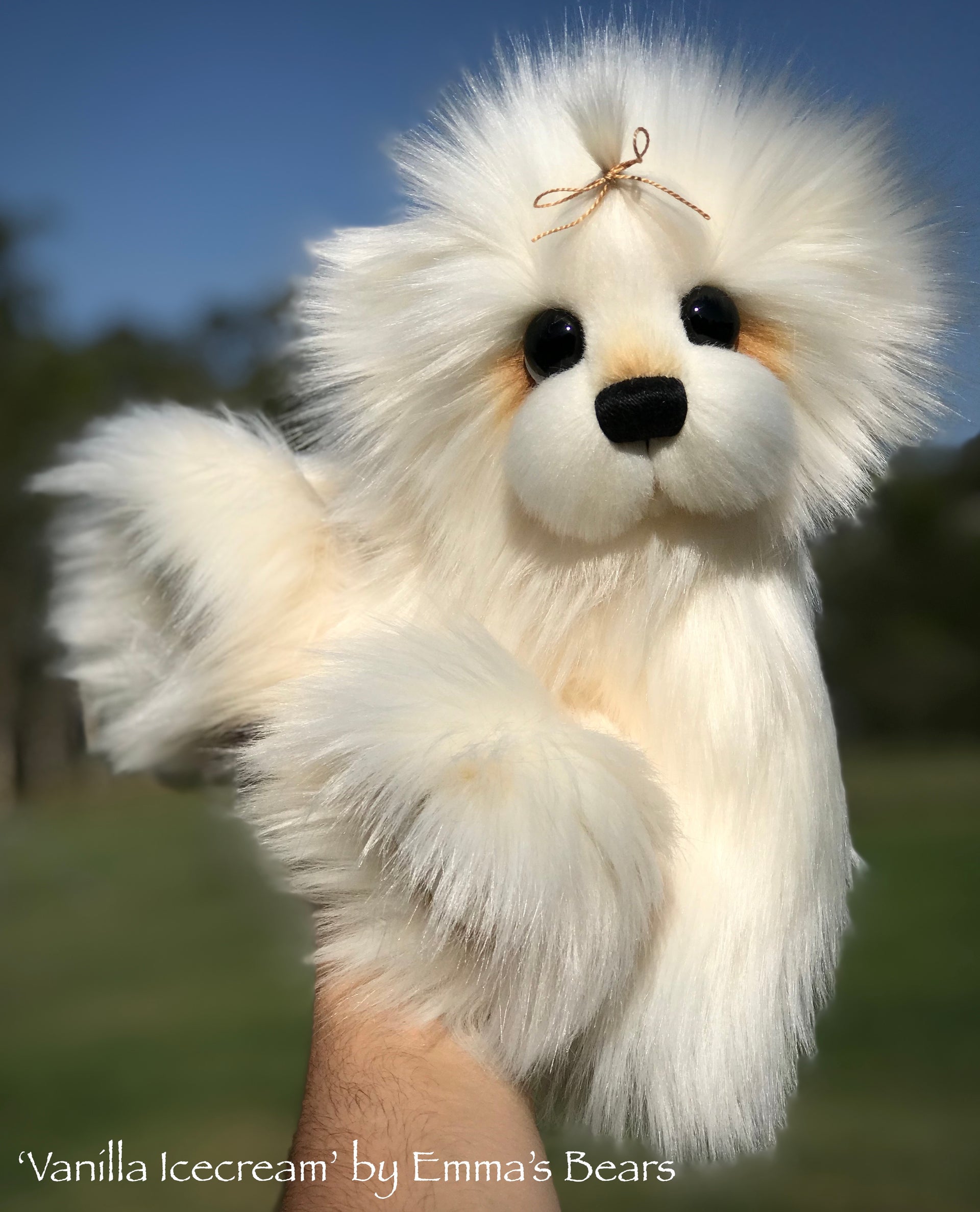 Vanilla Icecream - 13" faux fur Artist Bear by Emma's Bears - OOAK