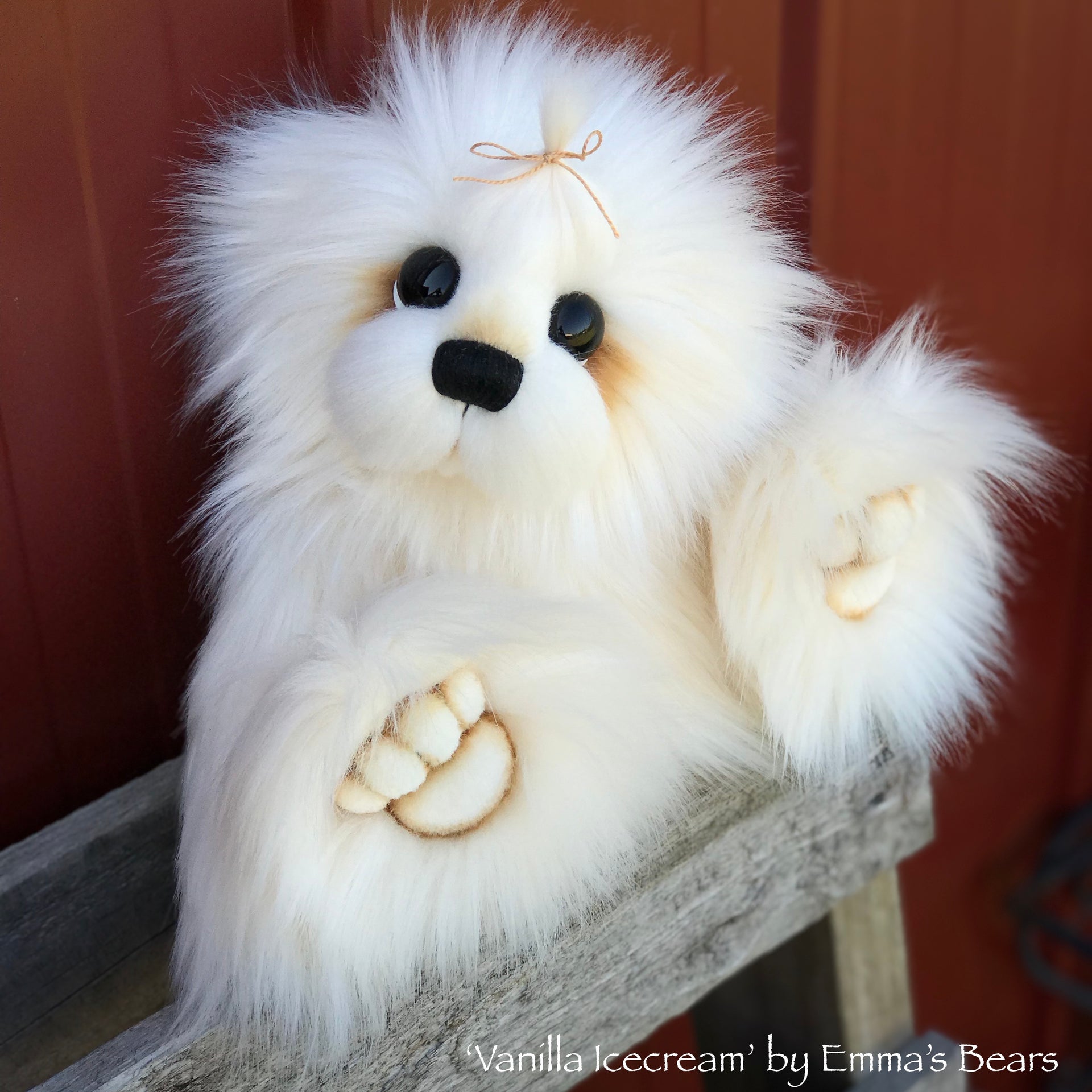 Vanilla Icecream - 13" faux fur Artist Bear by Emma's Bears - OOAK