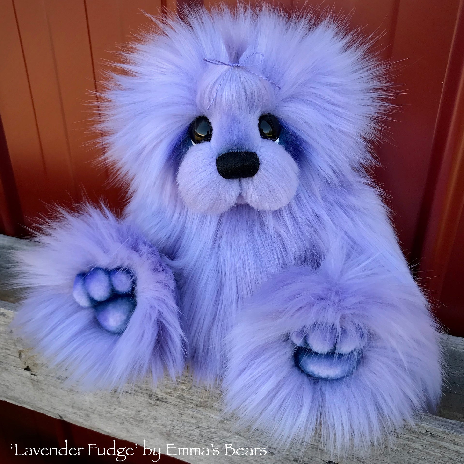 Lavender Fudge - 13" faux fur Artist Bear by Emma's Bears - OOAK