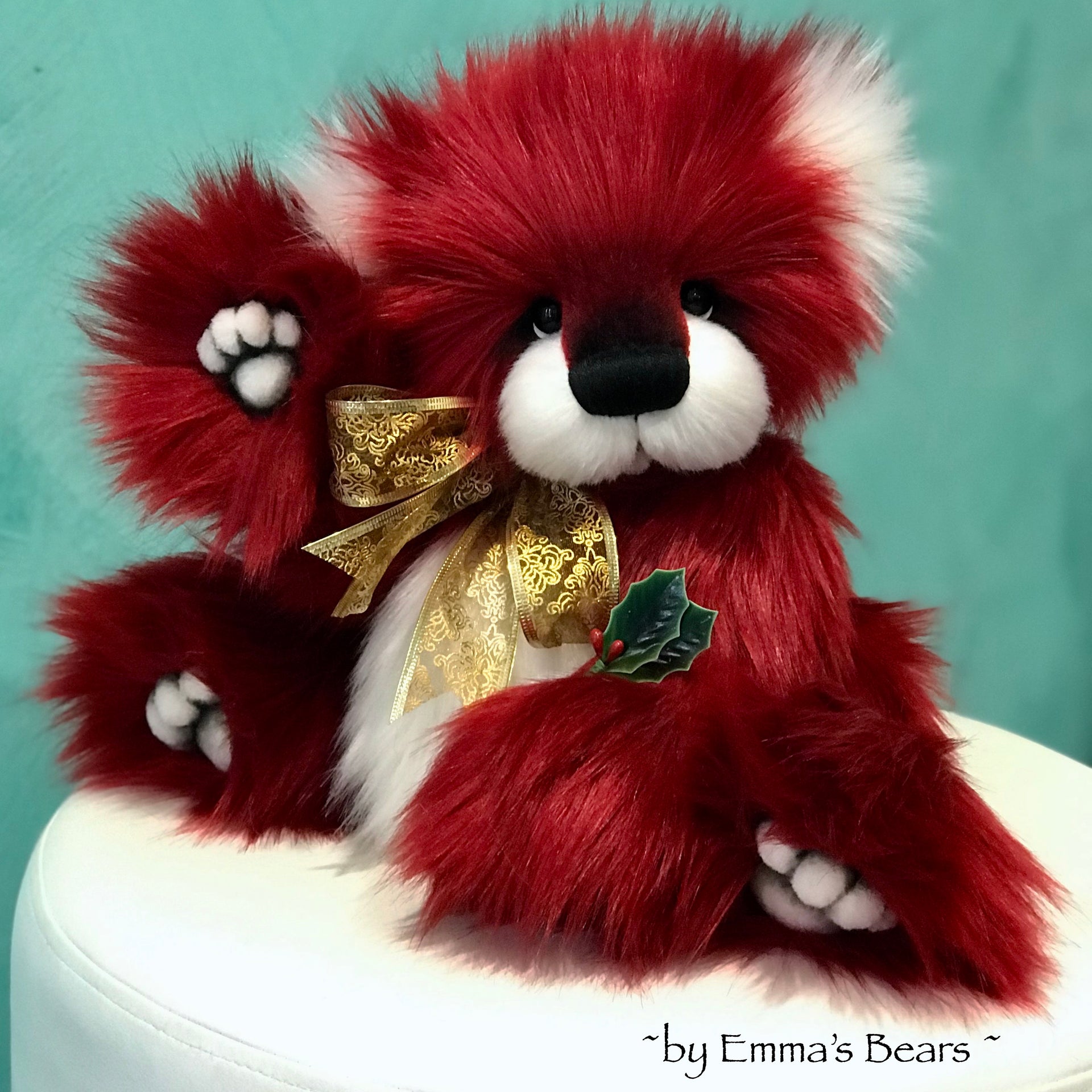 Mulled Wine - 15" faux fur Christmas Artist Bear by Emma's Bears - OOAK