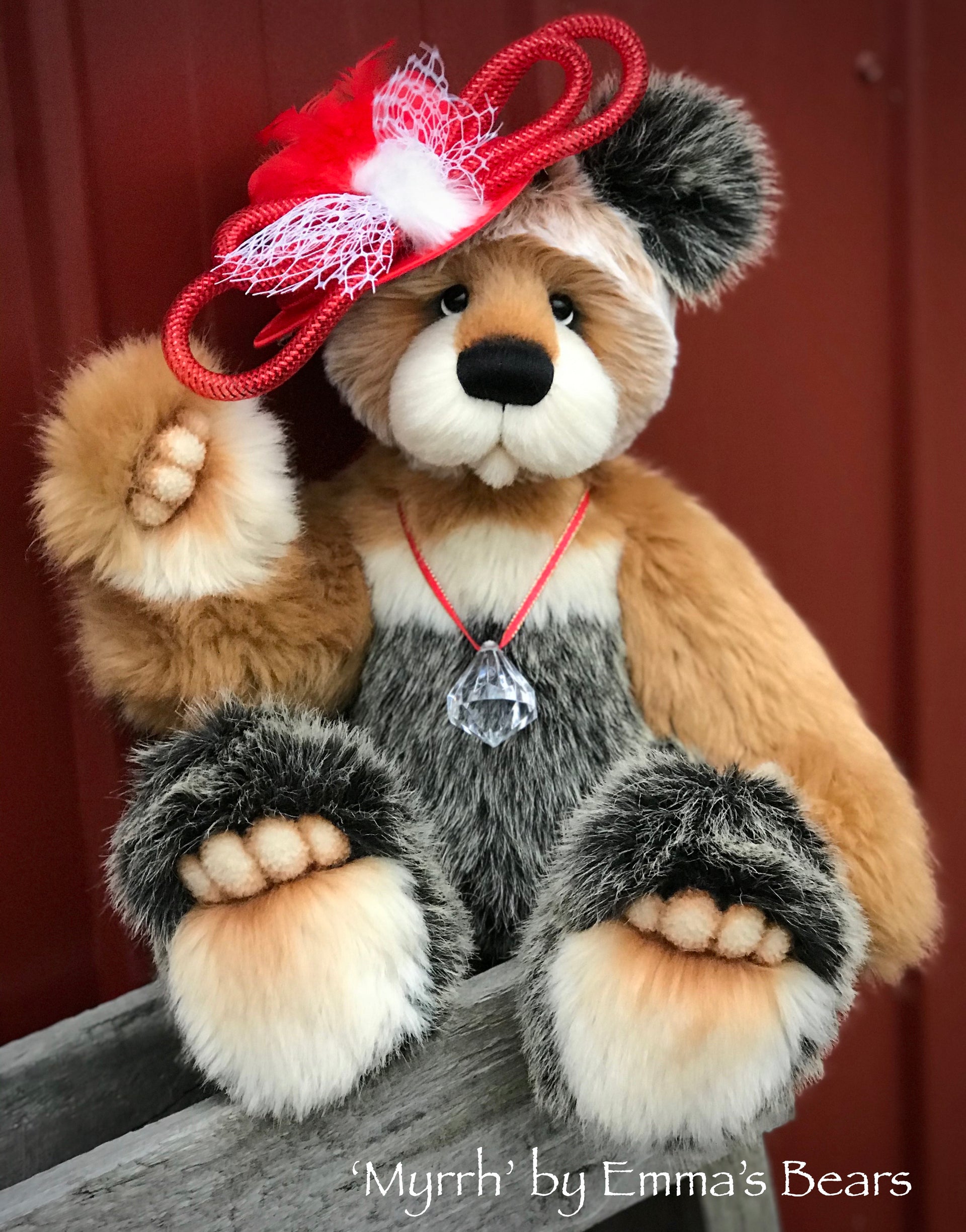 Myrrh - 16" faux fur Christmas Artist Bear by Emma's Bears - OOAK