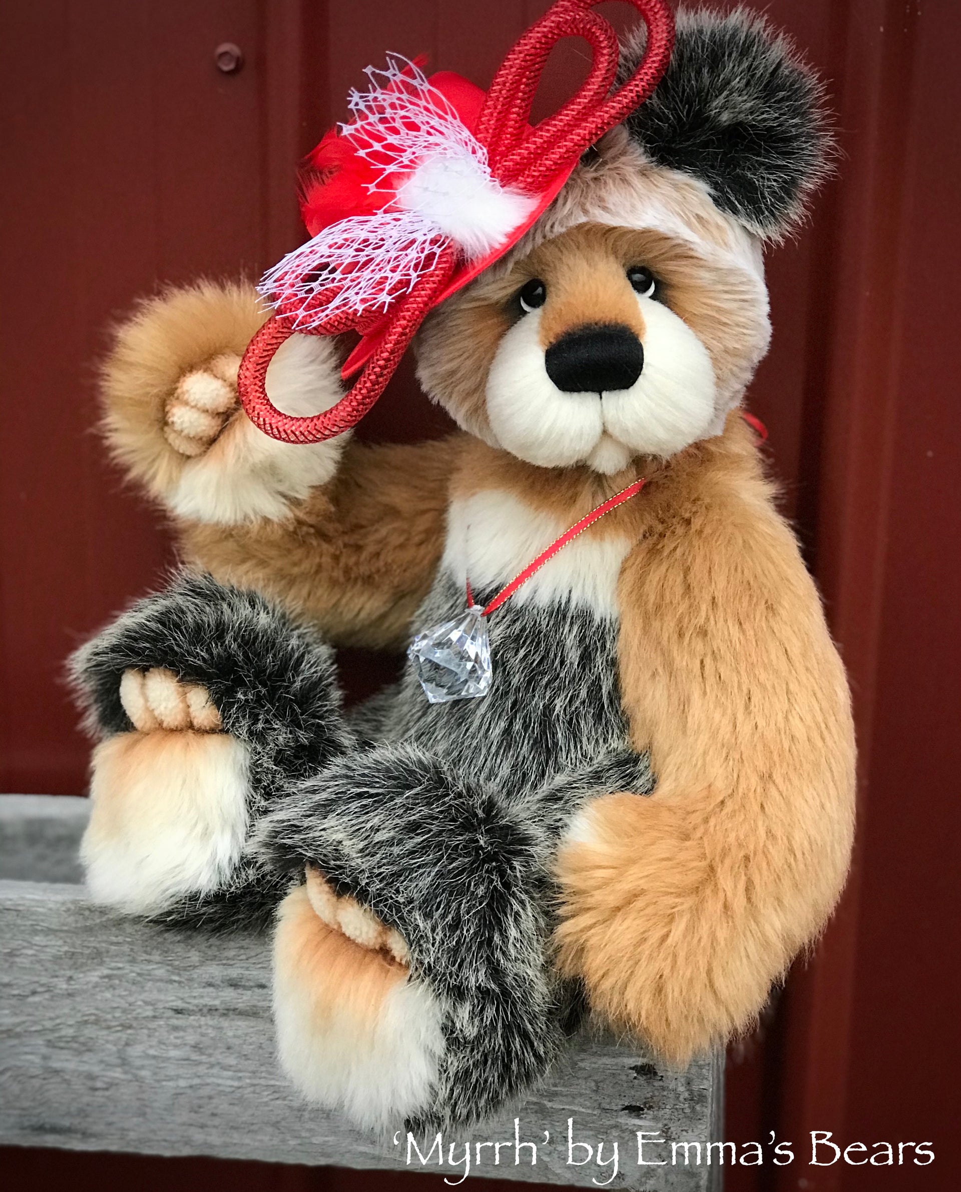 Myrrh - 16" faux fur Christmas Artist Bear by Emma's Bears - OOAK