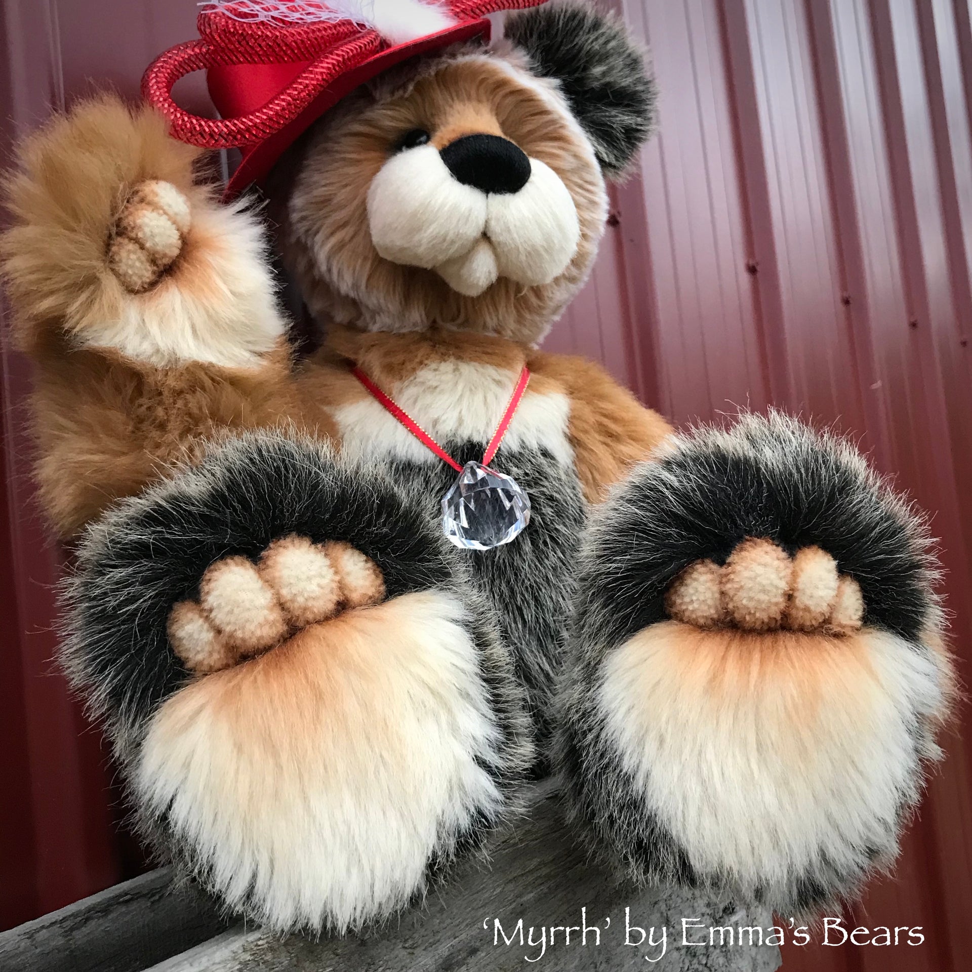 Myrrh - 16" faux fur Christmas Artist Bear by Emma's Bears - OOAK