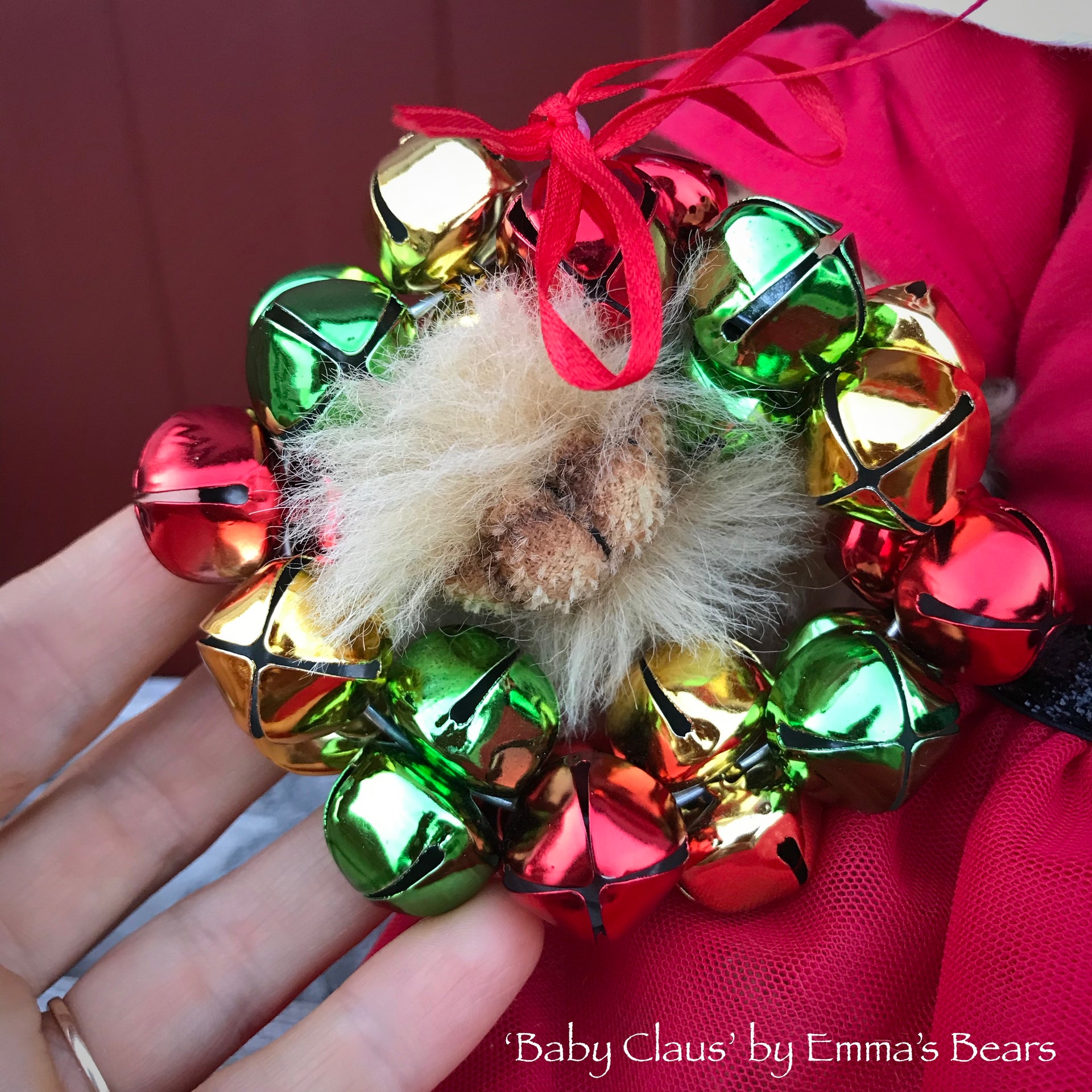 Baby Claus - 15" Mohair and Alpaca Artist baby style Bear by Emma's Bears - OOAK