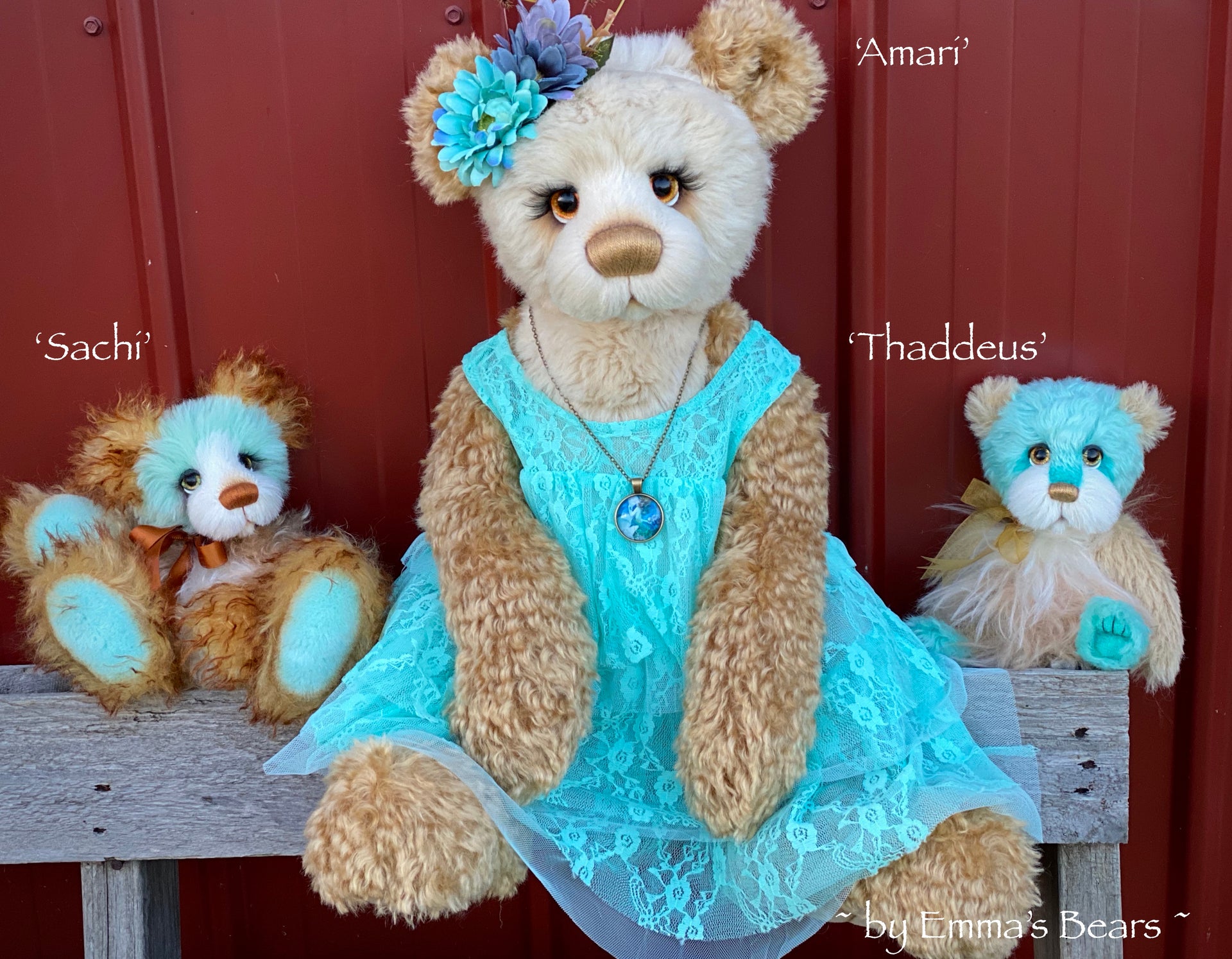 Thaddeus - 8" Hand Dyed Mohair, Alpaca and Viscose Artist Bear by Emma's Bears - OOAK