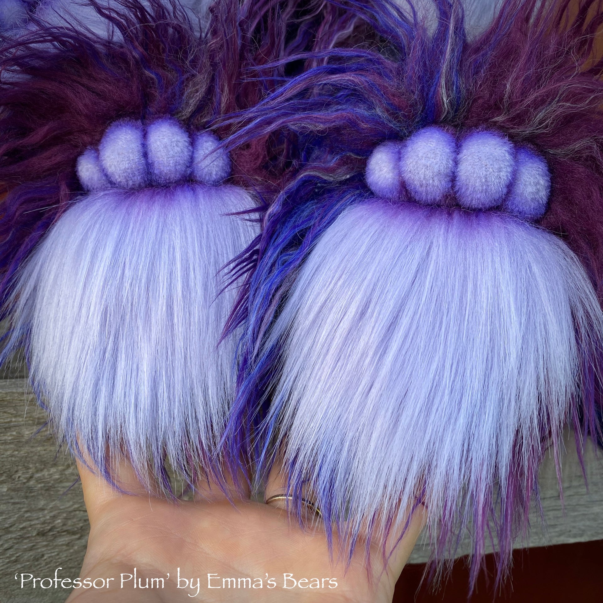 Professor Plum - 15IN faux fur bear by Emmas Bears - OOAK