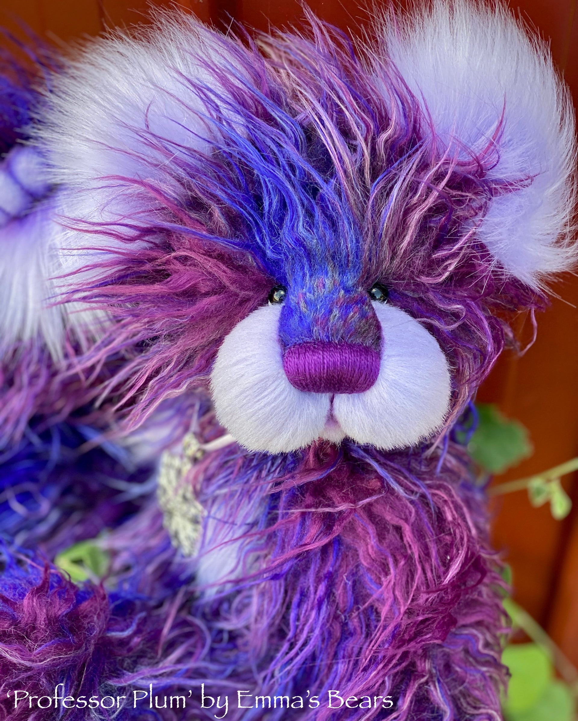 Professor Plum - 15IN faux fur bear by Emmas Bears - OOAK