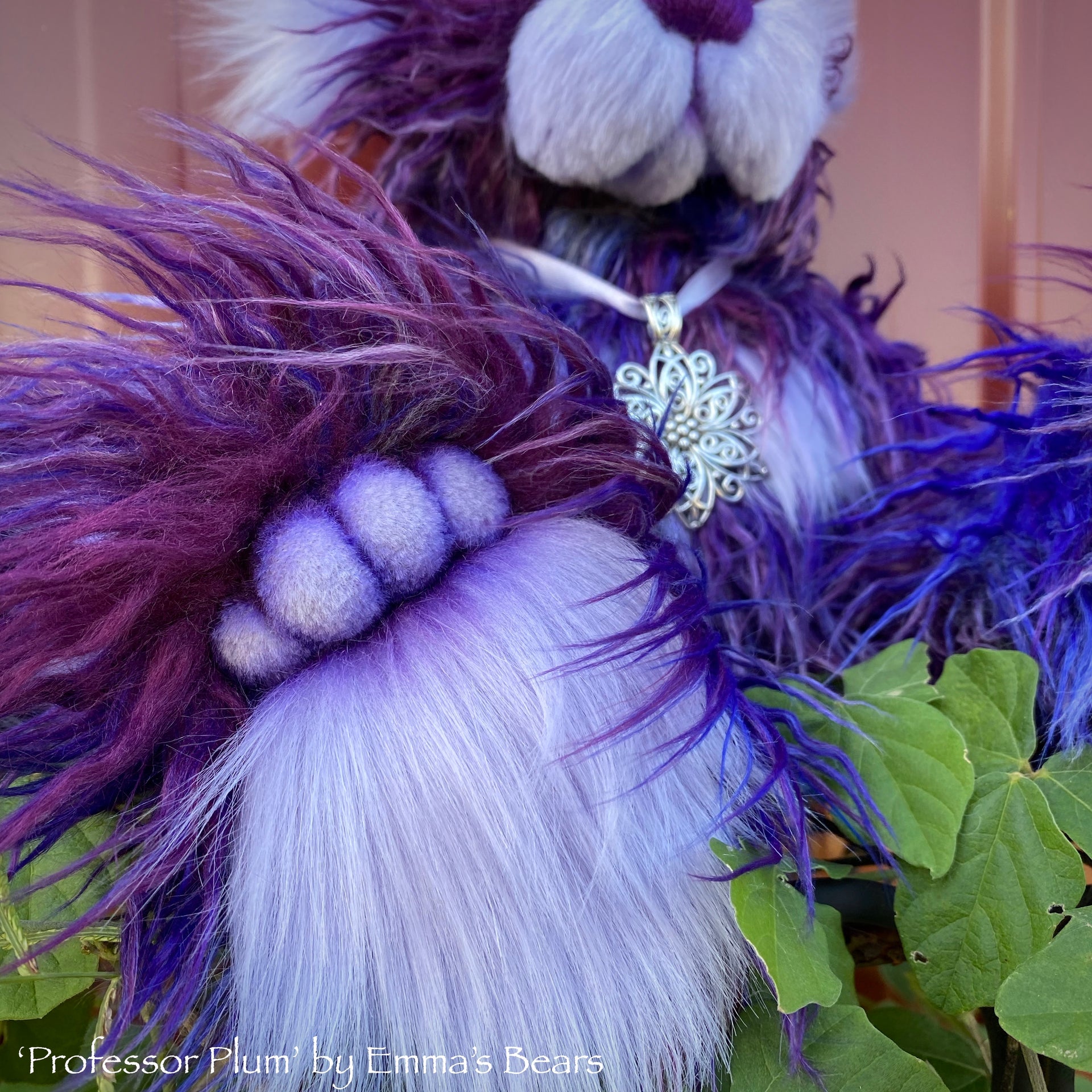 Professor Plum - 15IN faux fur bear by Emmas Bears - OOAK