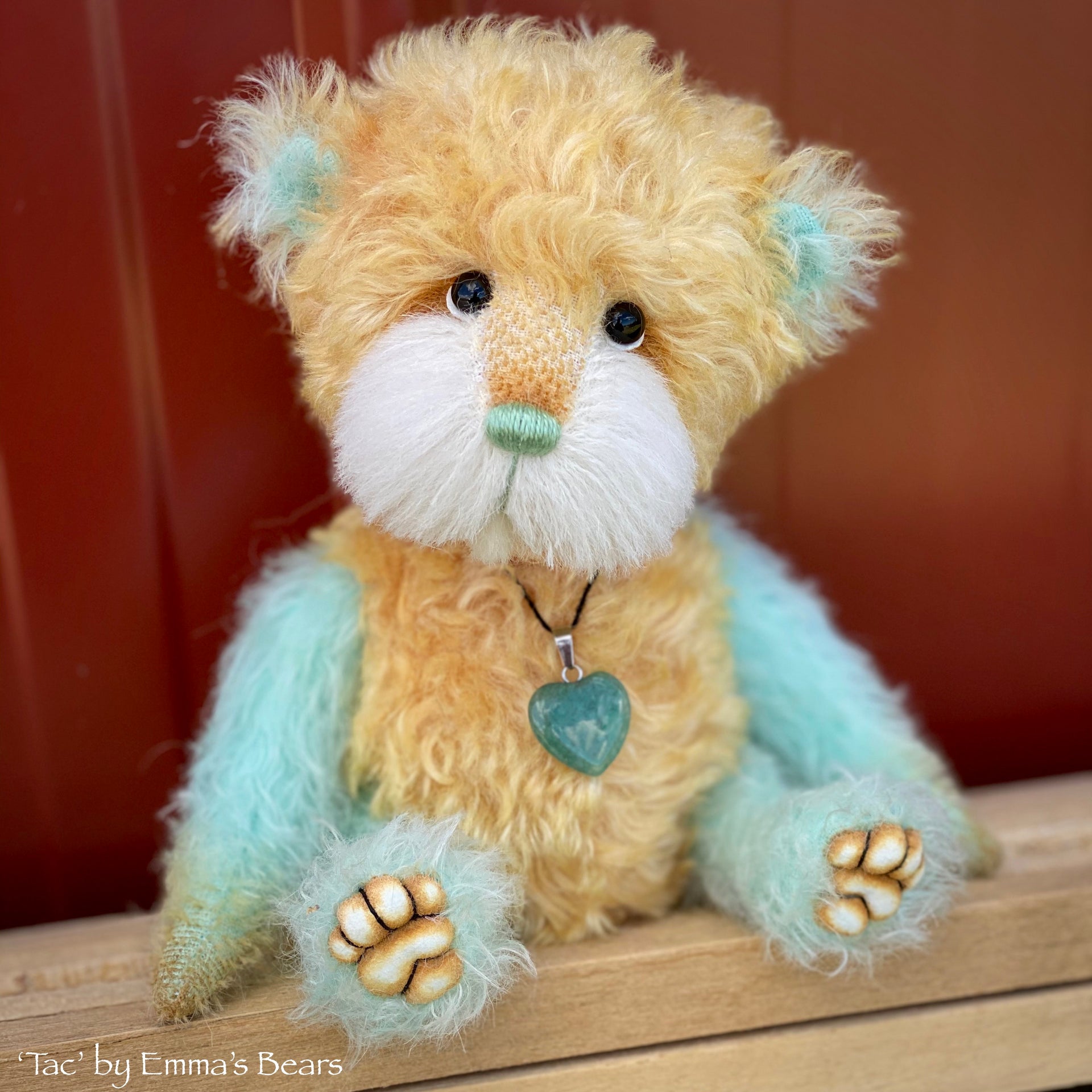 Tac - 8" Hand-Dyed Mohair and Alpaca Artist Bear by Emma's Bears - OOAK in a Limited Series