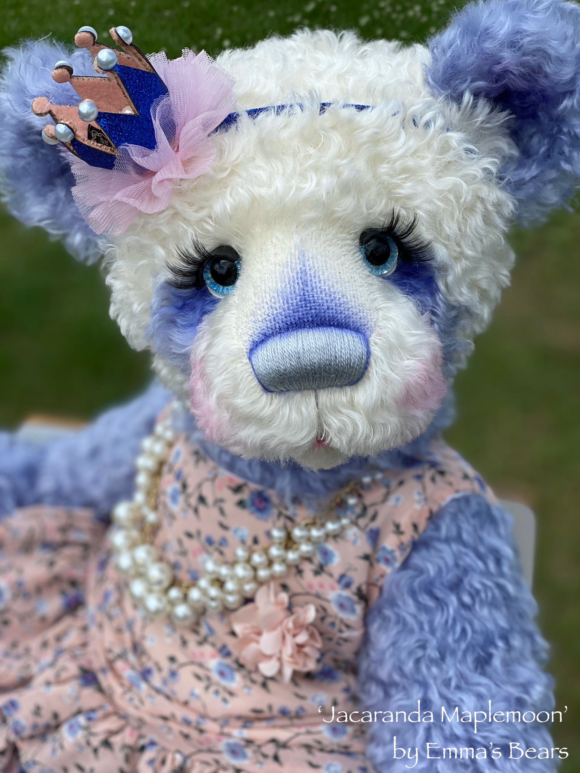 Jacaranda Maplemoon - 25" Hand Dyed Kid Mohair Artist PANDA by Emma's Bears - OOAK