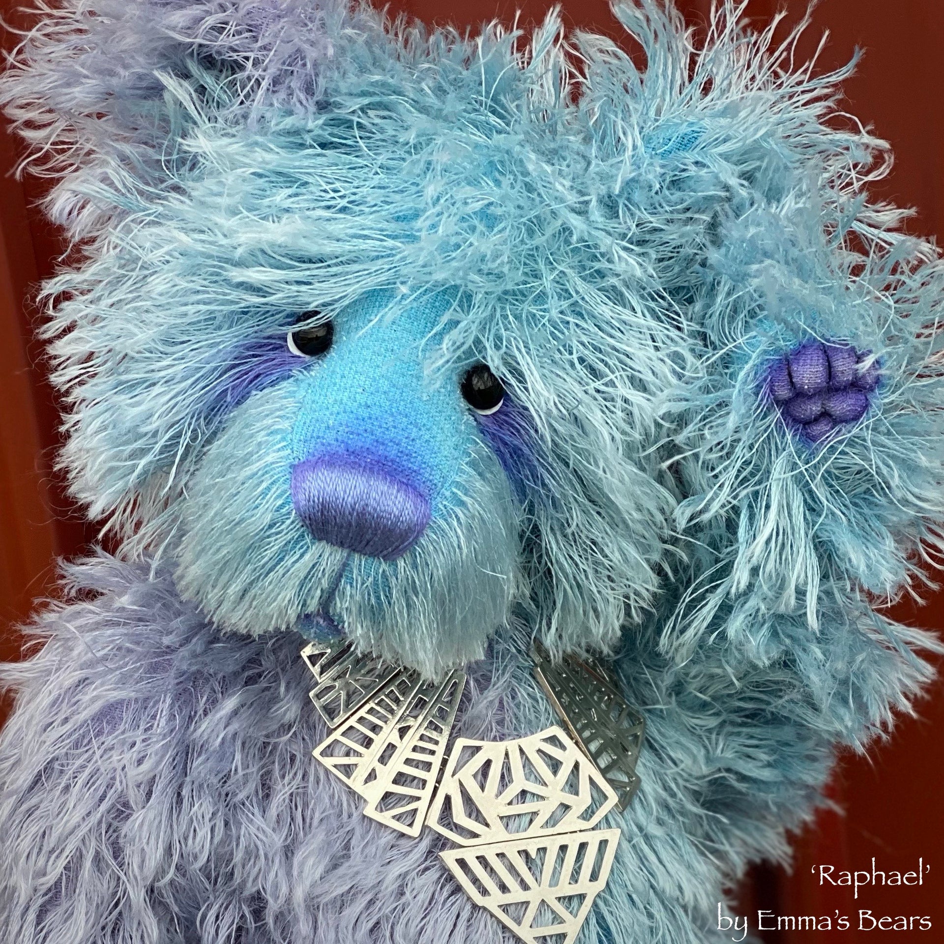 Raphael - 17IN hand dyed string mohair bear by Emmas Bears - OOAK
